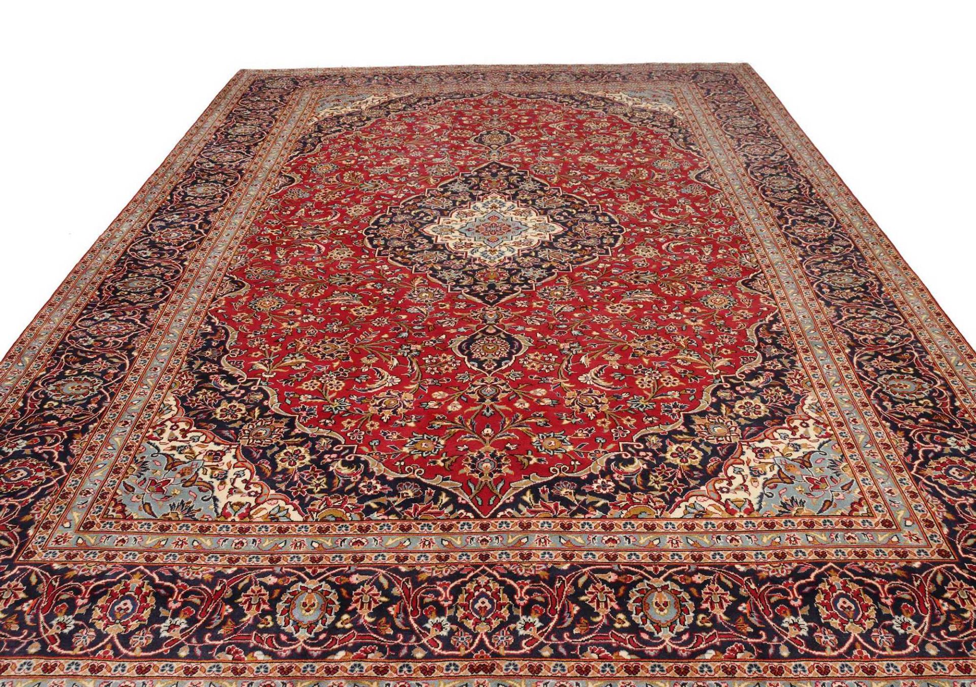 Handgeknüpfter Kashan Perserteppich 301 × 394 cm