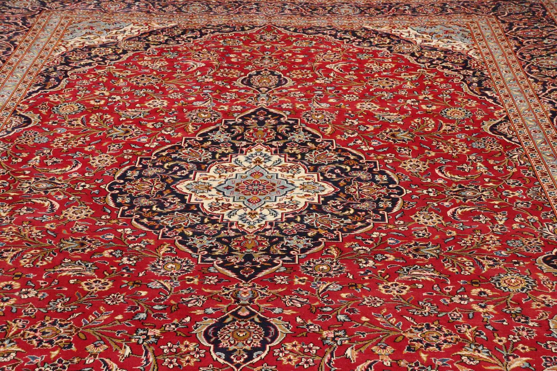Handgeknüpfter Kashan Perserteppich 301 × 394 cm