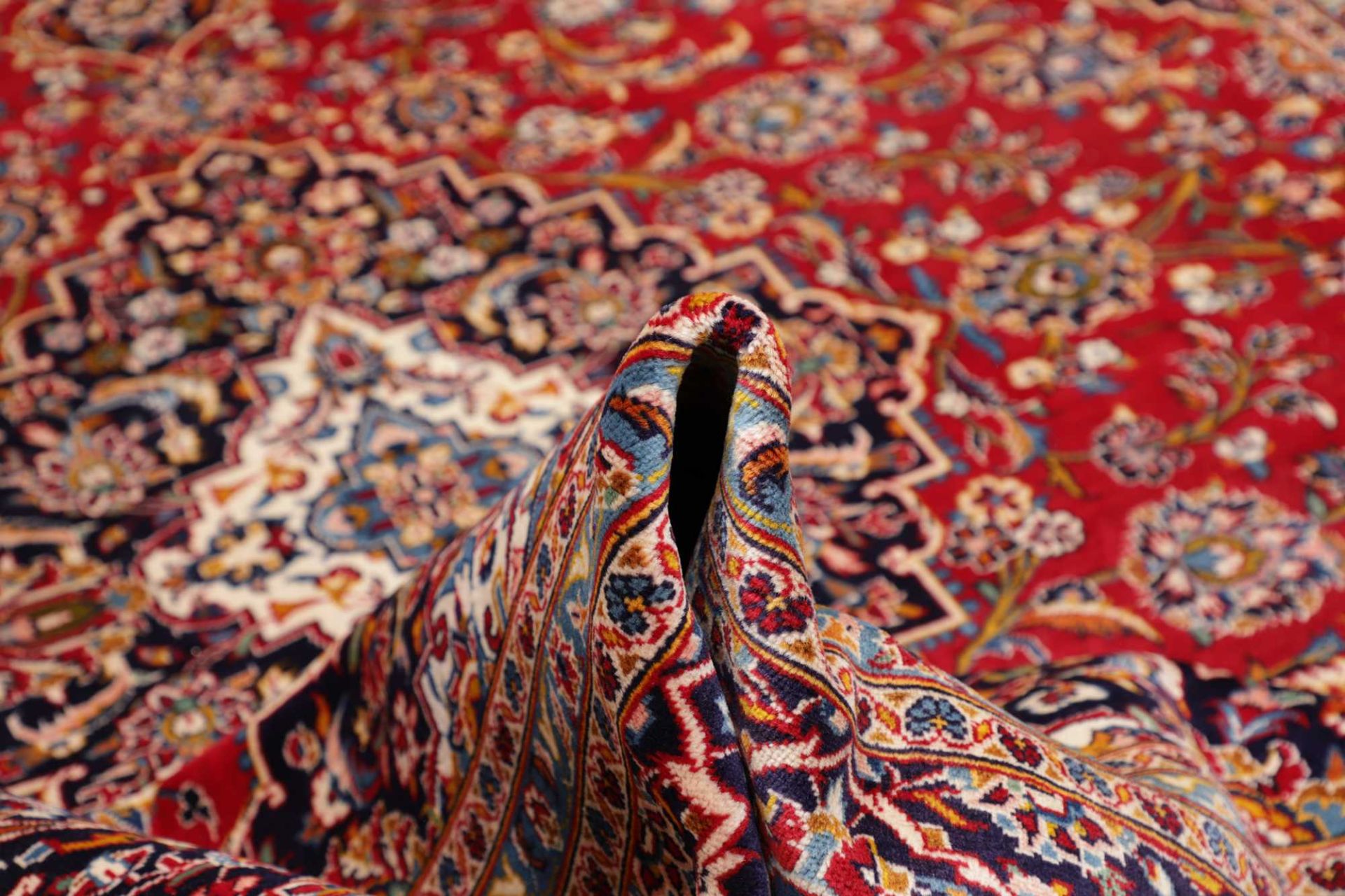 Handgeknüpfter Kashan Perserteppich 291 × 384 cm