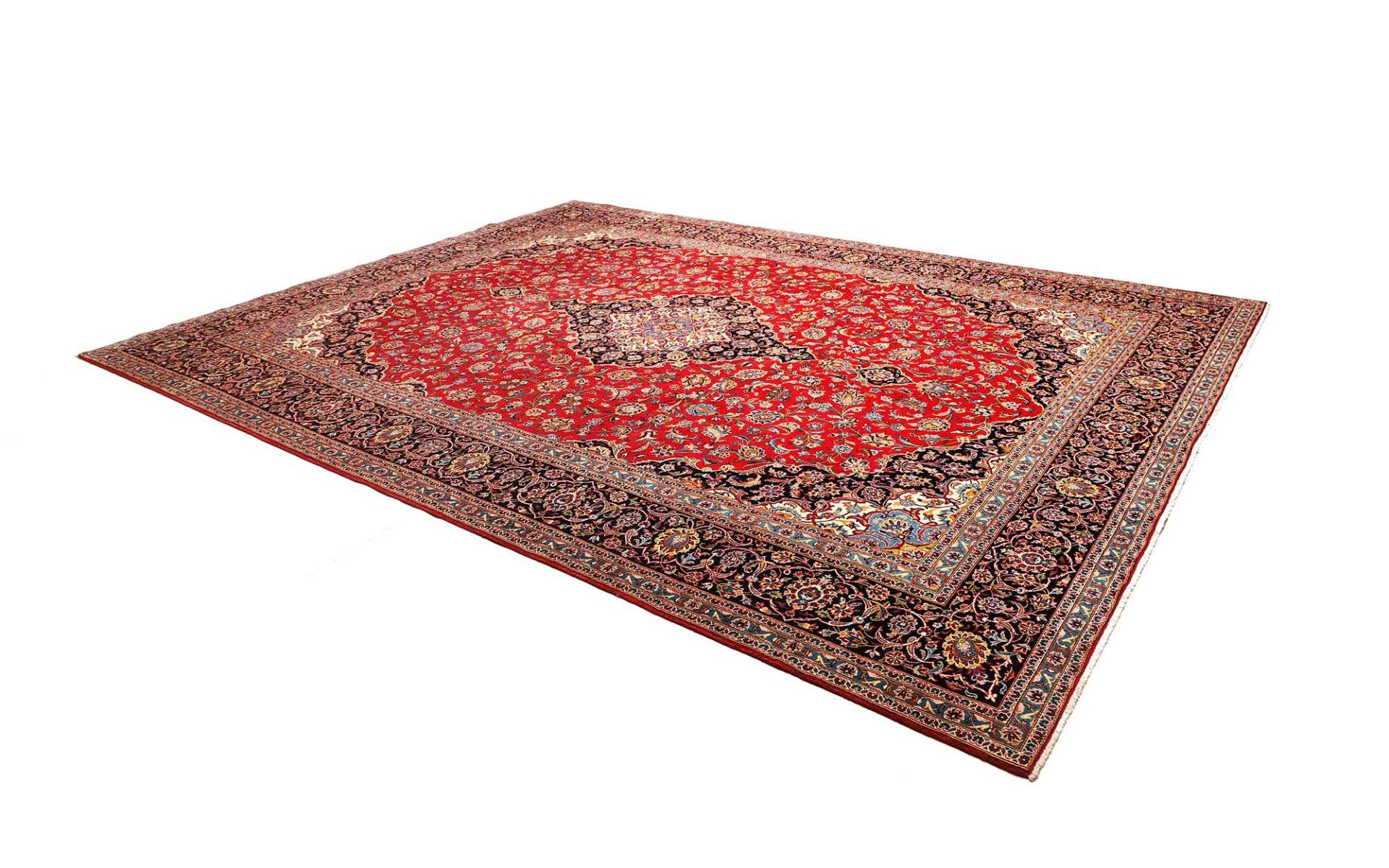 Handgeknüpfter Kashan Perserteppich 296 × 397 cm