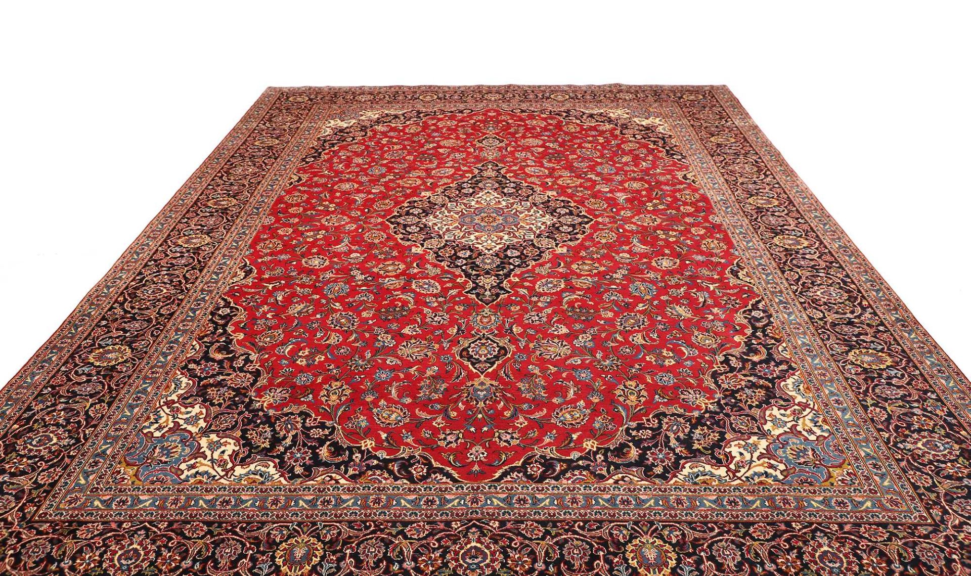 Handgeknüpfter Kashan Perserteppich 296 × 397 cm