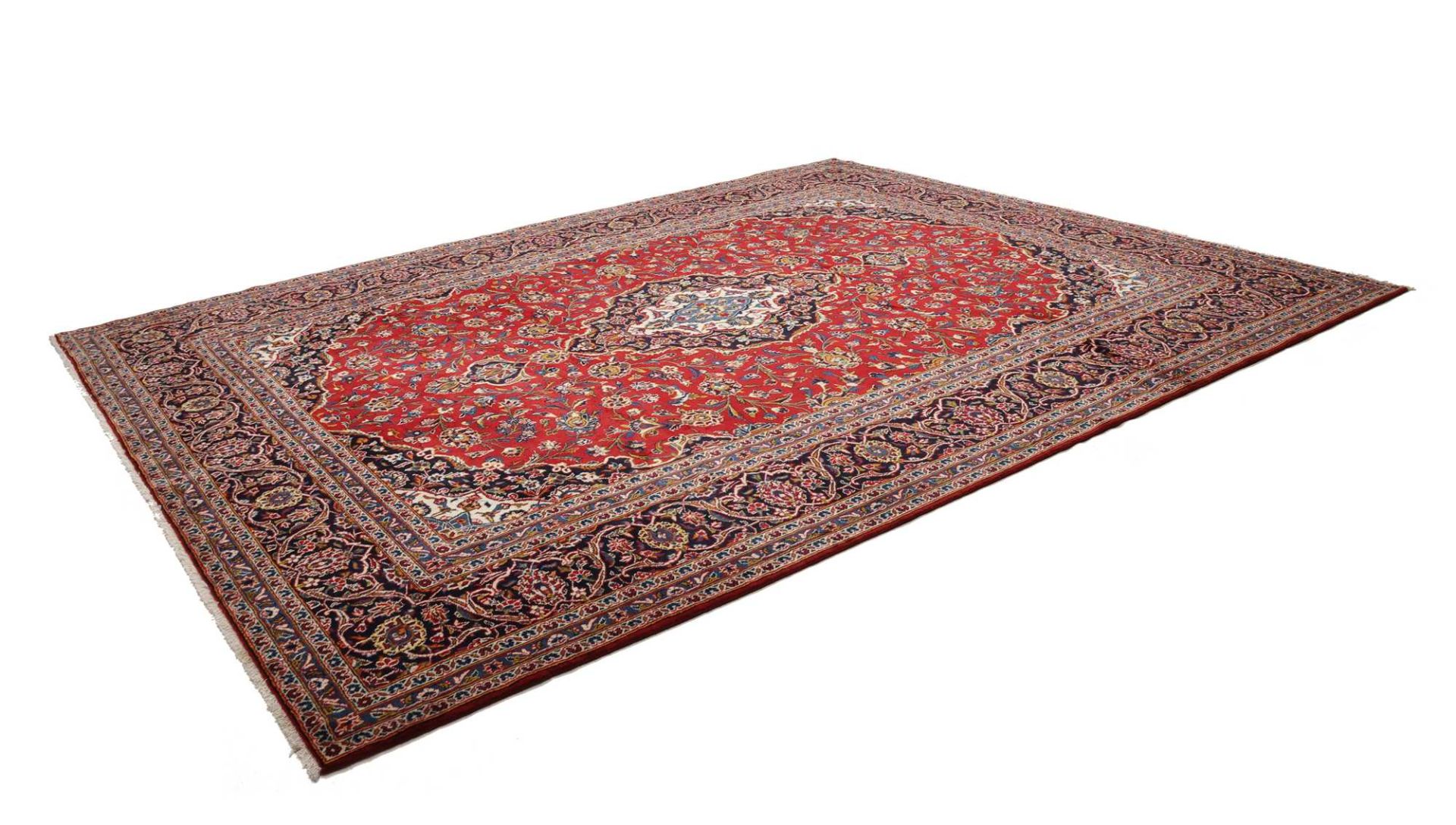 Handgeknüpfter Kashan Perserteppich, 306 × 379 cm, Wolle