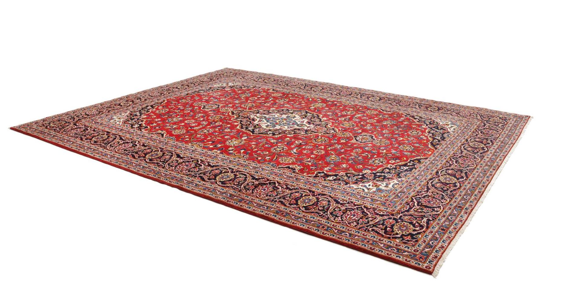 Handgeknüpfter Kashan Perserteppich, 306 × 379 cm, Wolle
