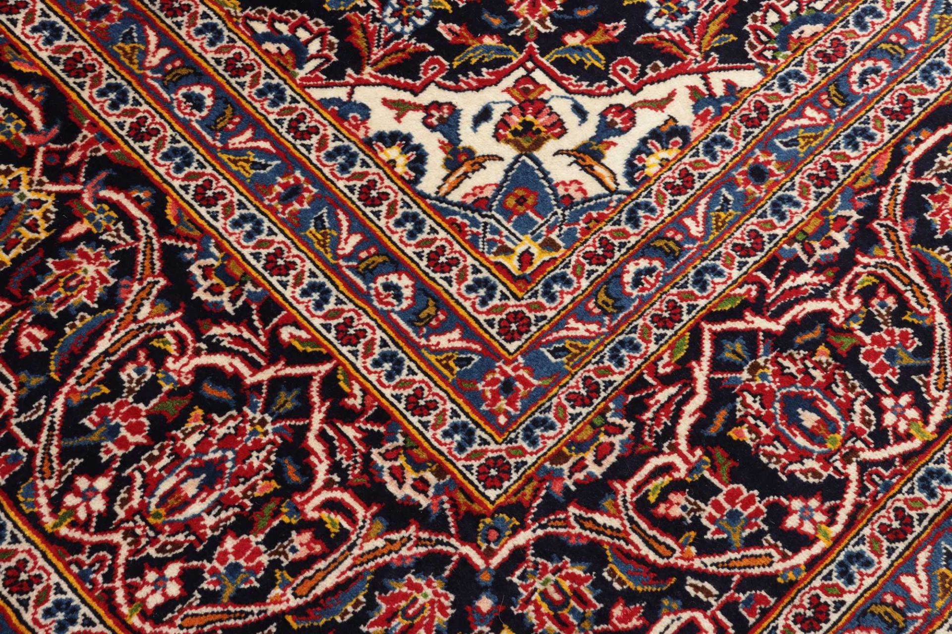 Handgeknüpfter Kashan Perserteppich, 306 × 379 cm, Wolle
