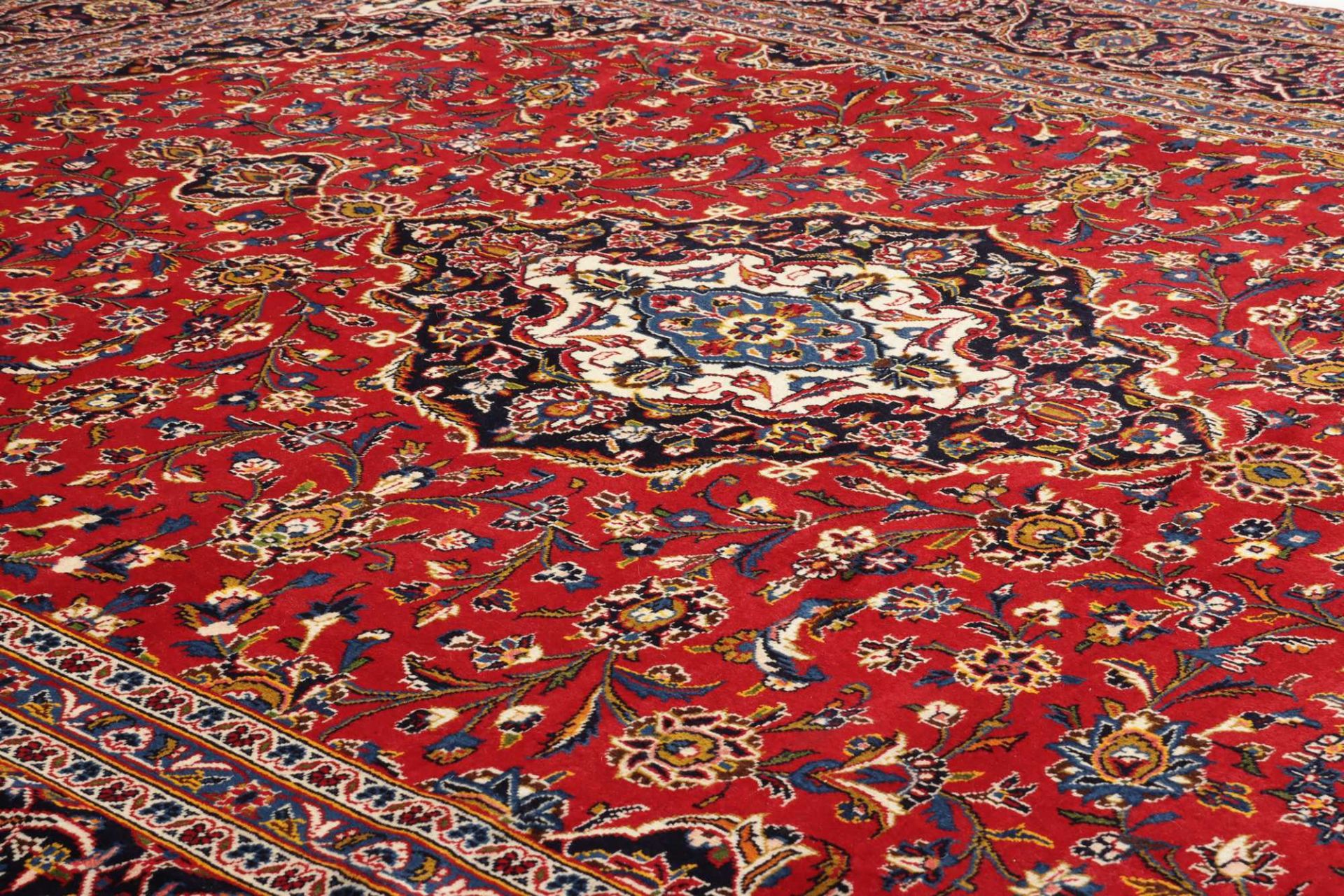 Handgeknüpfter Kashan Perserteppich, 306 × 379 cm, Wolle