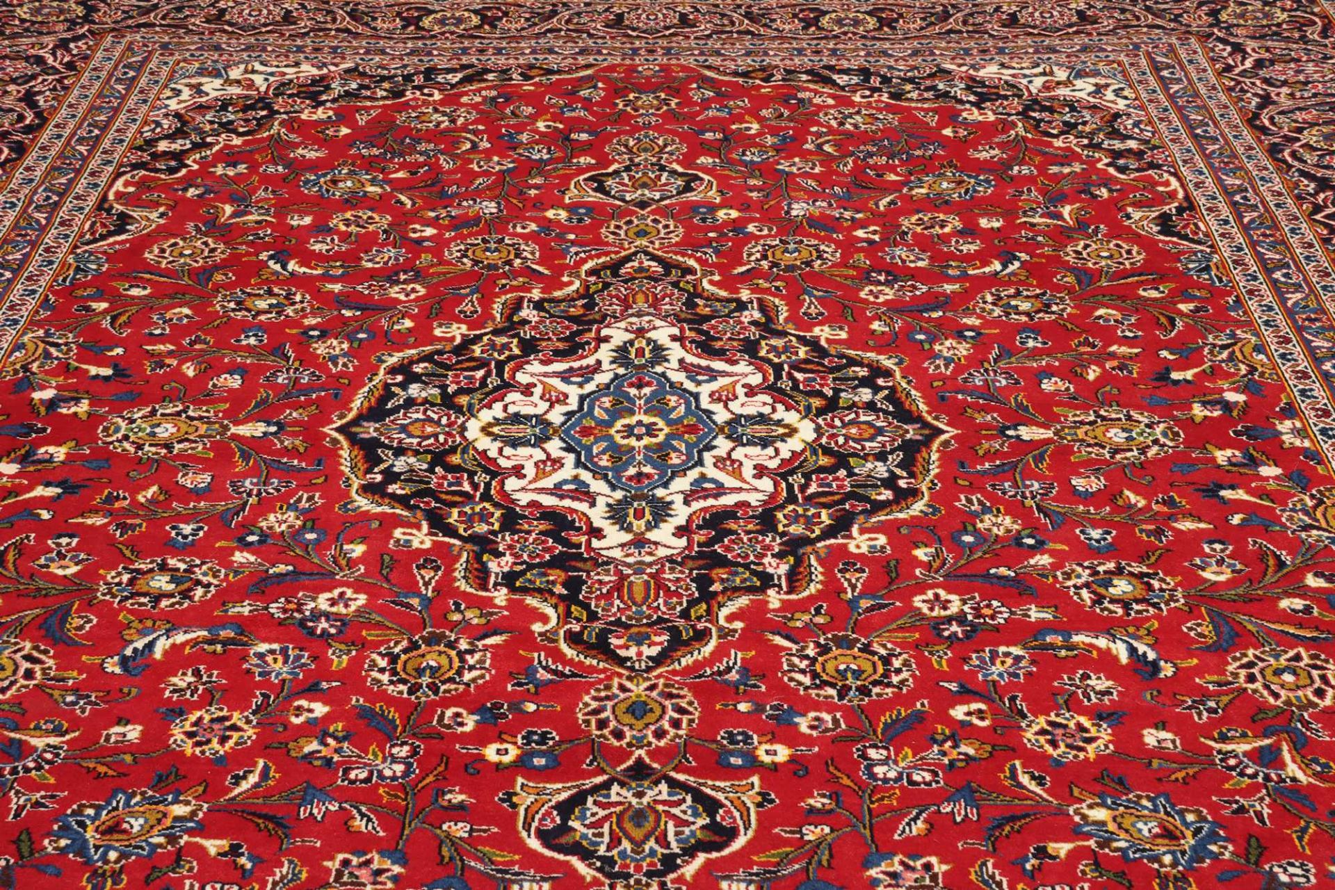 Handgeknüpfter Kashan Perserteppich, 306 × 379 cm, Wolle