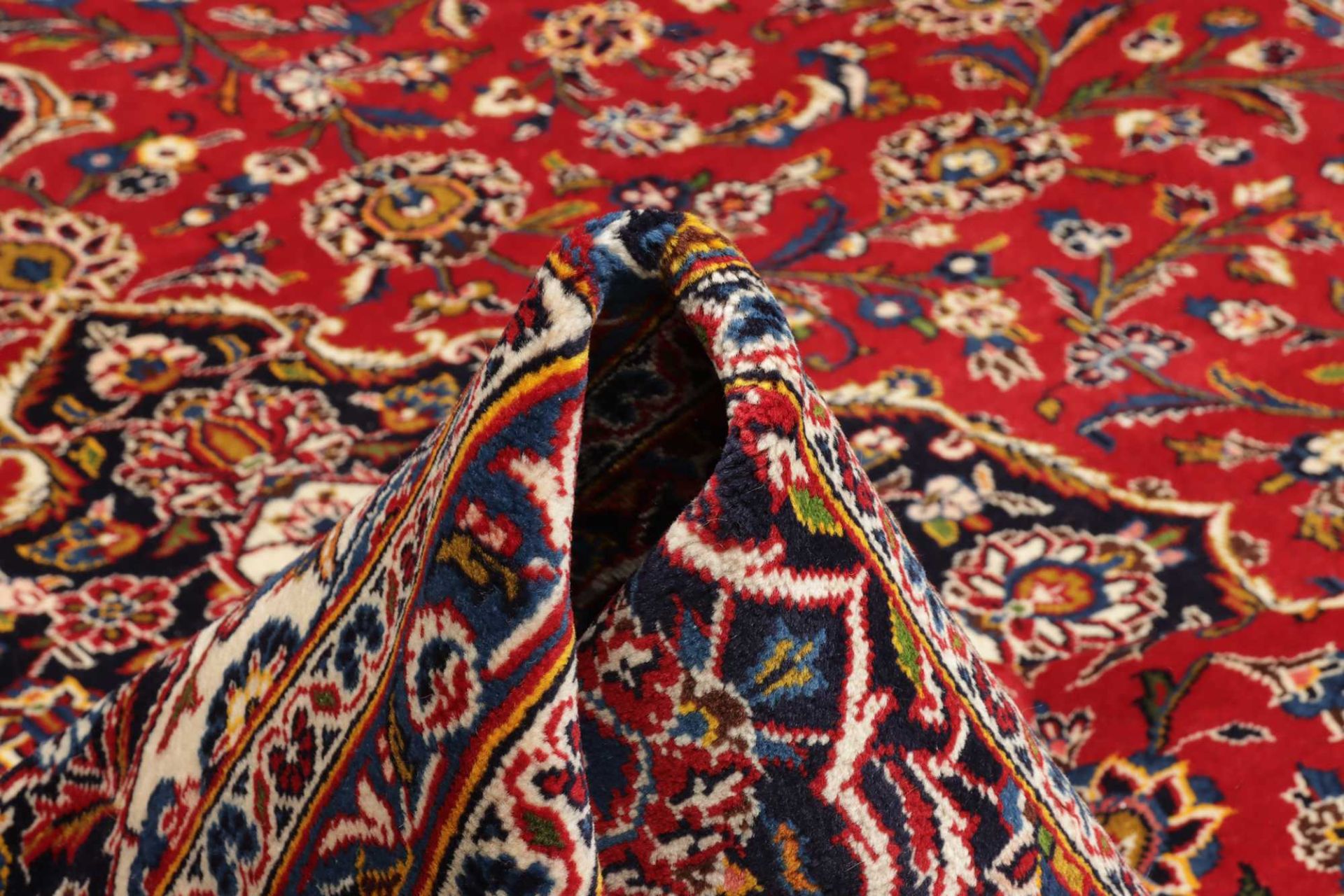 Handgeknüpfter Kashan Perserteppich, 306 × 379 cm, Wolle