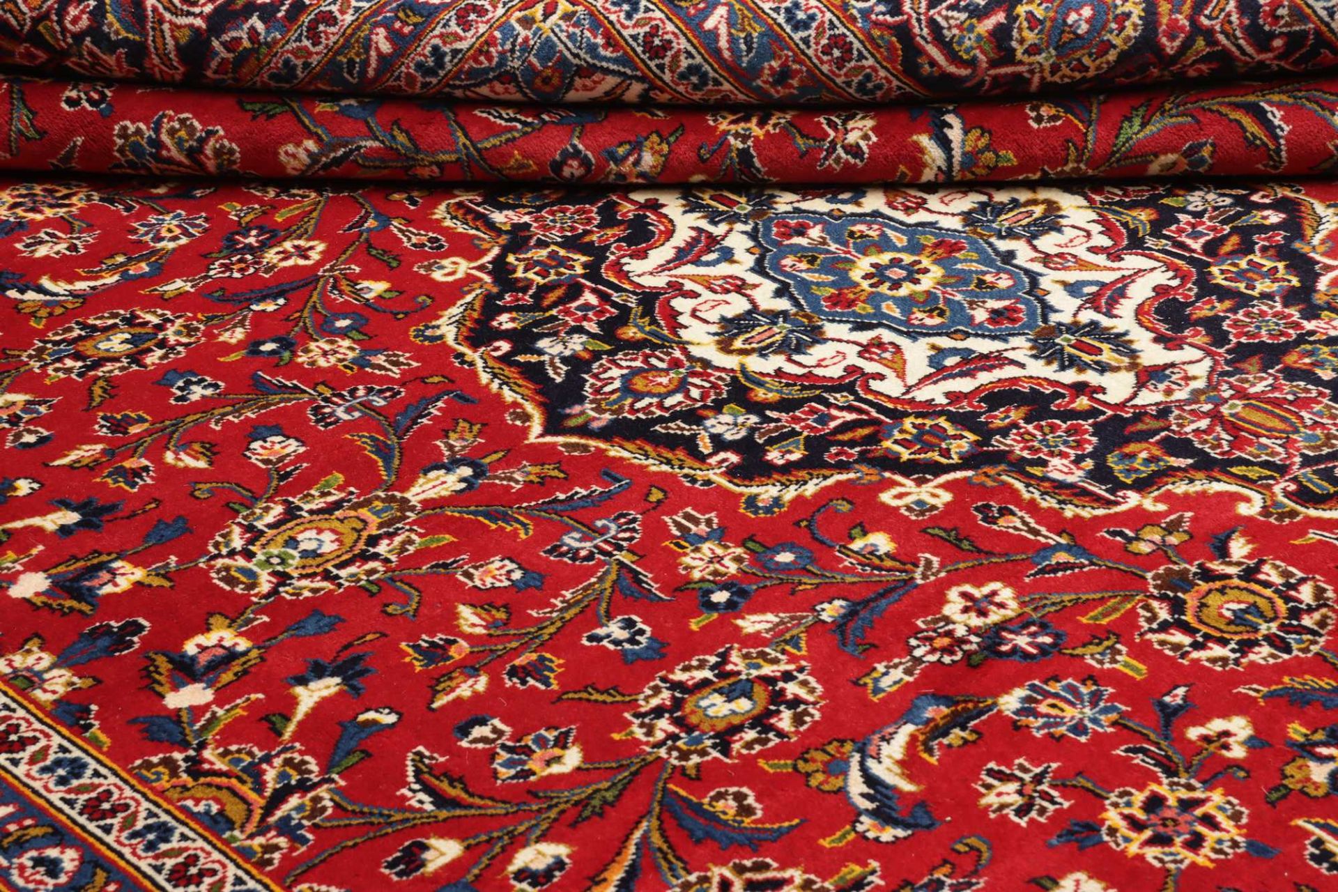 Handgeknüpfter Kashan Perserteppich, 306 × 379 cm, Wolle