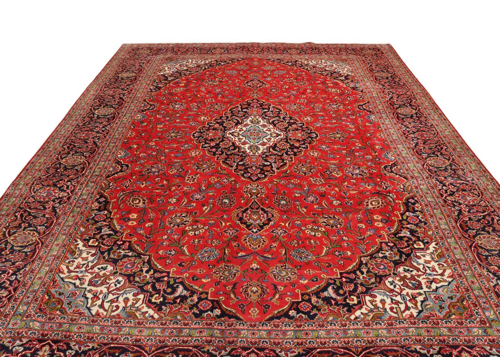 Handgeknüpfter Kashan Perserteppich 291 × 396 cm
