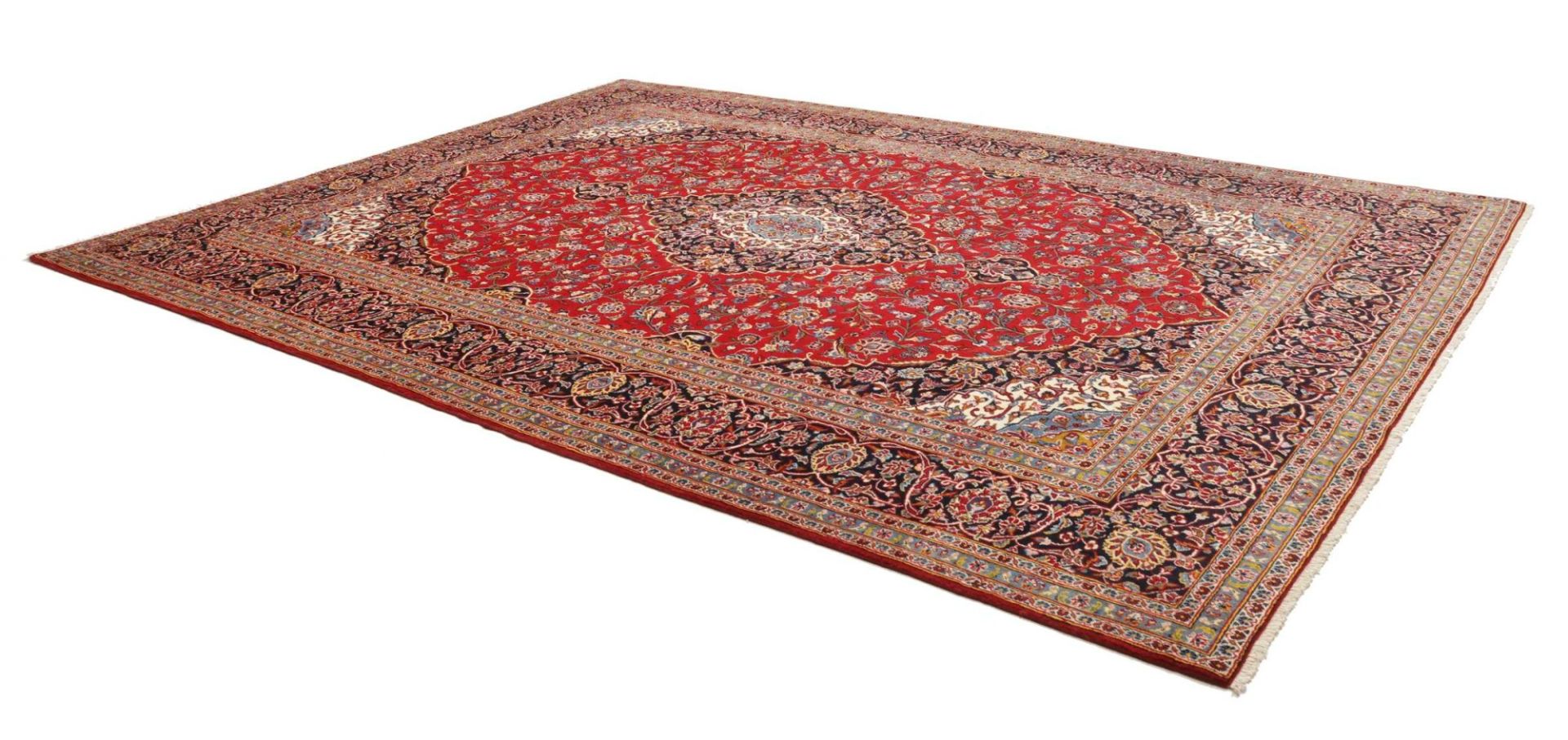 Kashan Perserteppich 301 × 403 cm aus Wolle, handgeknüpft