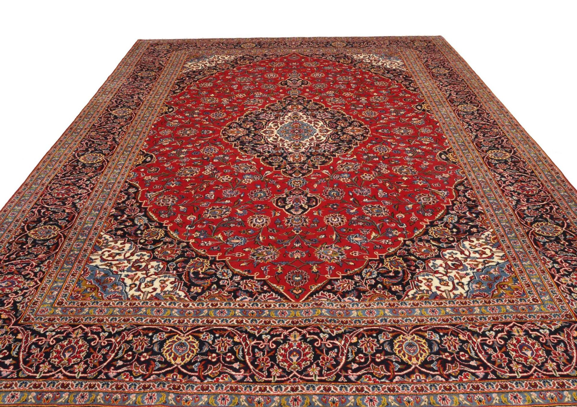 Kashan Perserteppich 301 × 403 cm aus Wolle, handgeknüpft