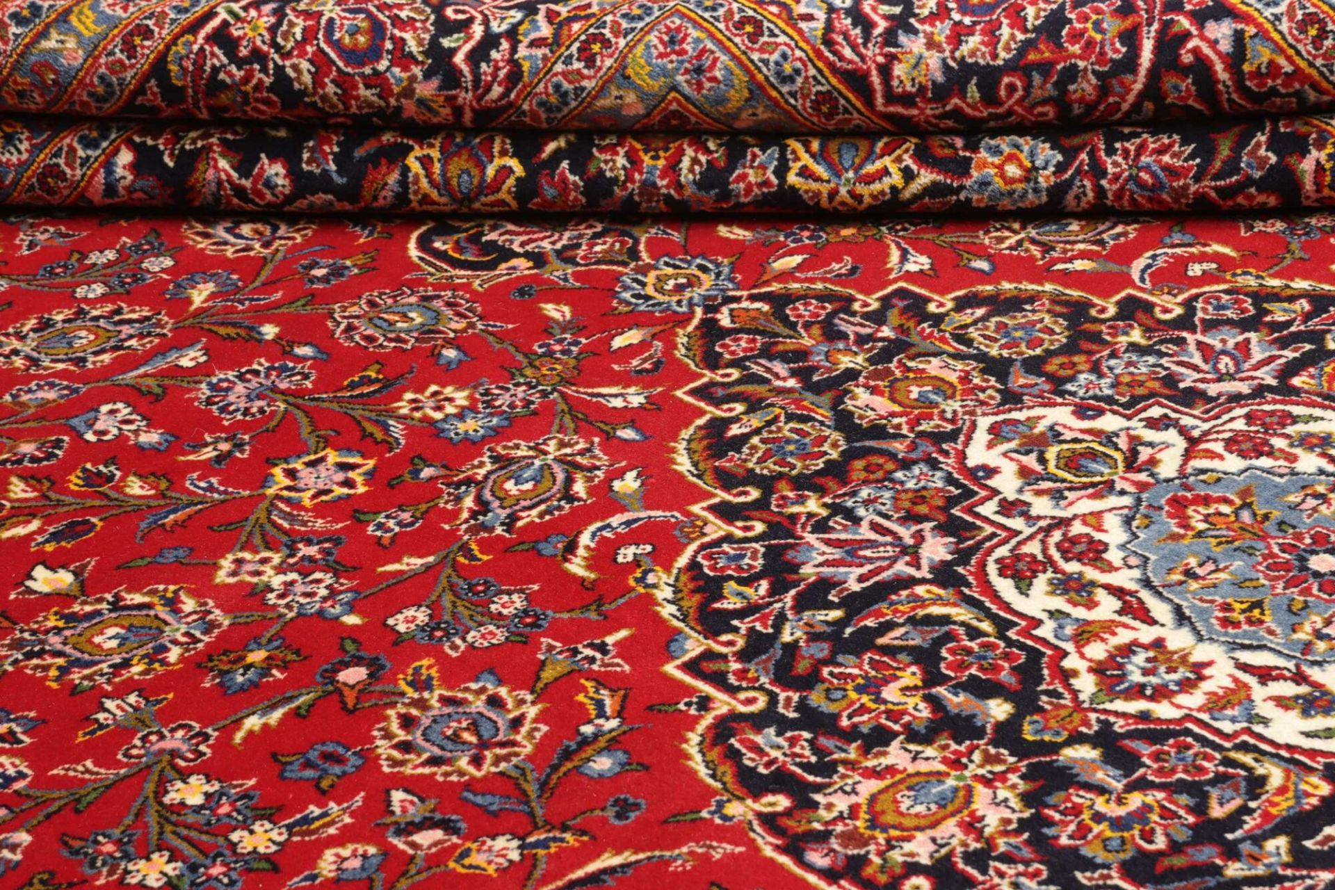 Kashan Perserteppich 301 × 403 cm aus Wolle, handgeknüpft