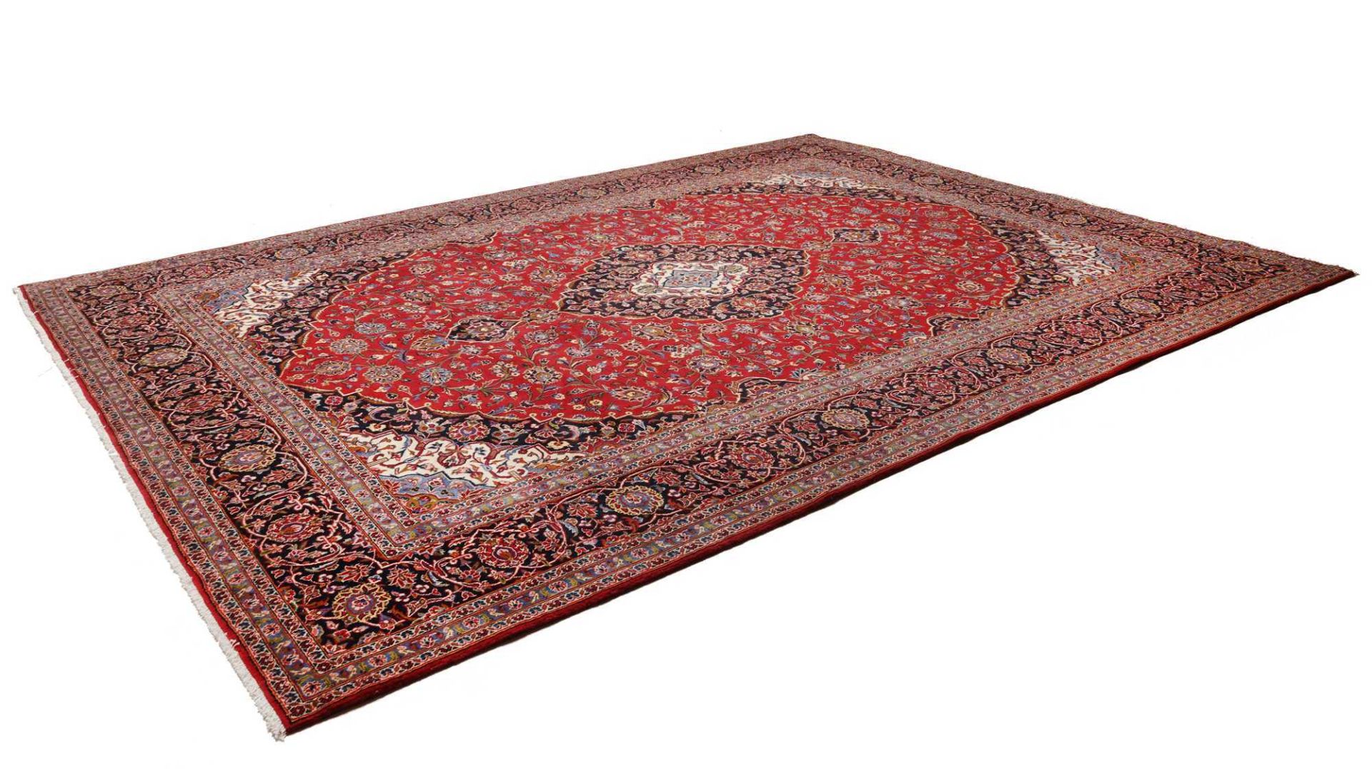 Kashan Perserteppich 294 × 395 cm aus Wolle, handgeknüpft