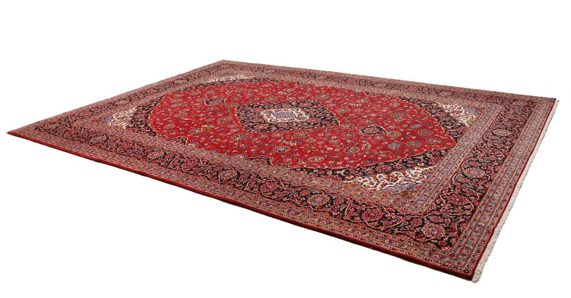 Kashan Perserteppich 294 × 395 cm aus Wolle, handgeknüpft