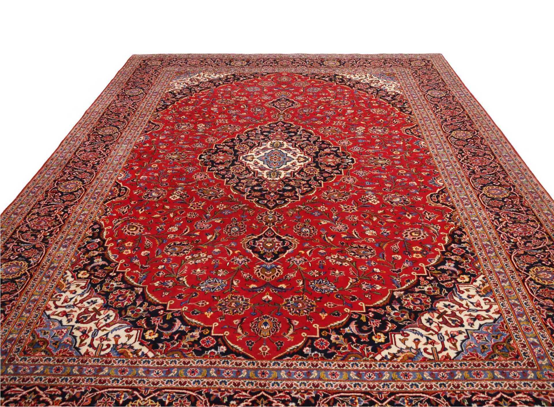 Kashan Perserteppich 294 × 395 cm aus Wolle, handgeknüpft