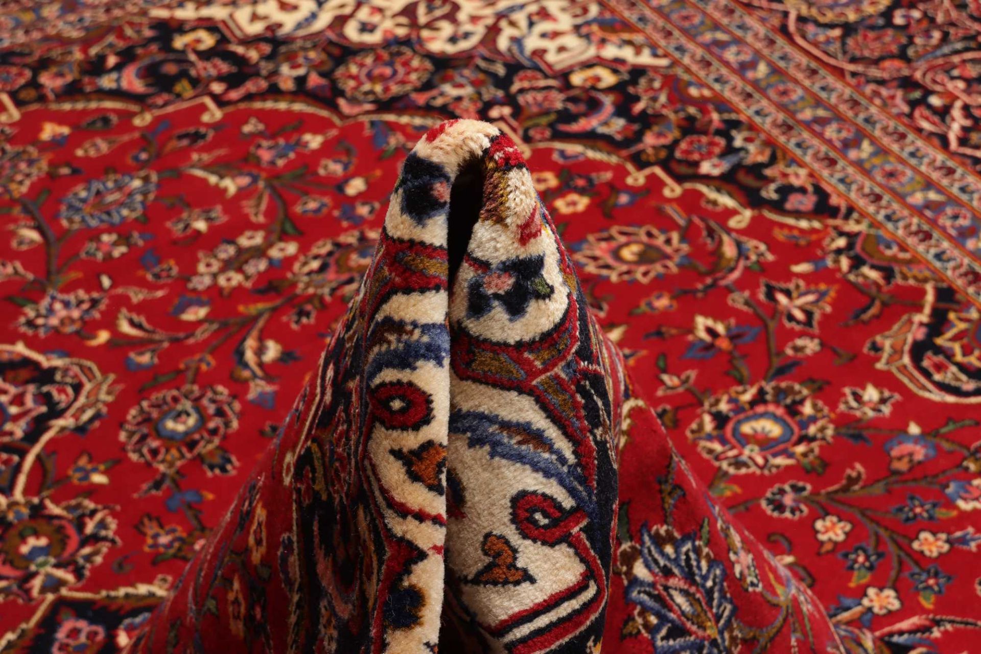 Kashan Perserteppich 294 × 395 cm aus Wolle, handgeknüpft