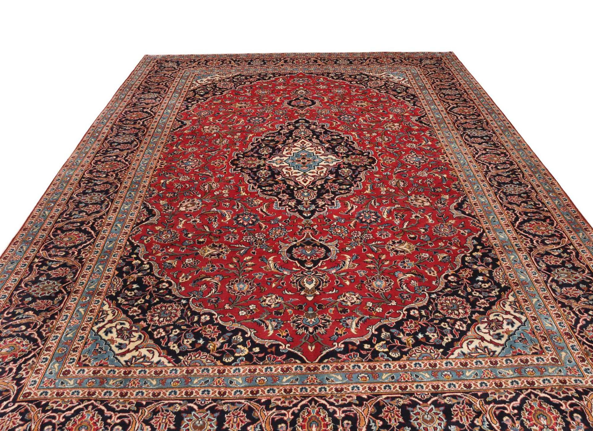 Handgeknüpfter Kashan Perserteppich, 294 × 404 cm, Wolle