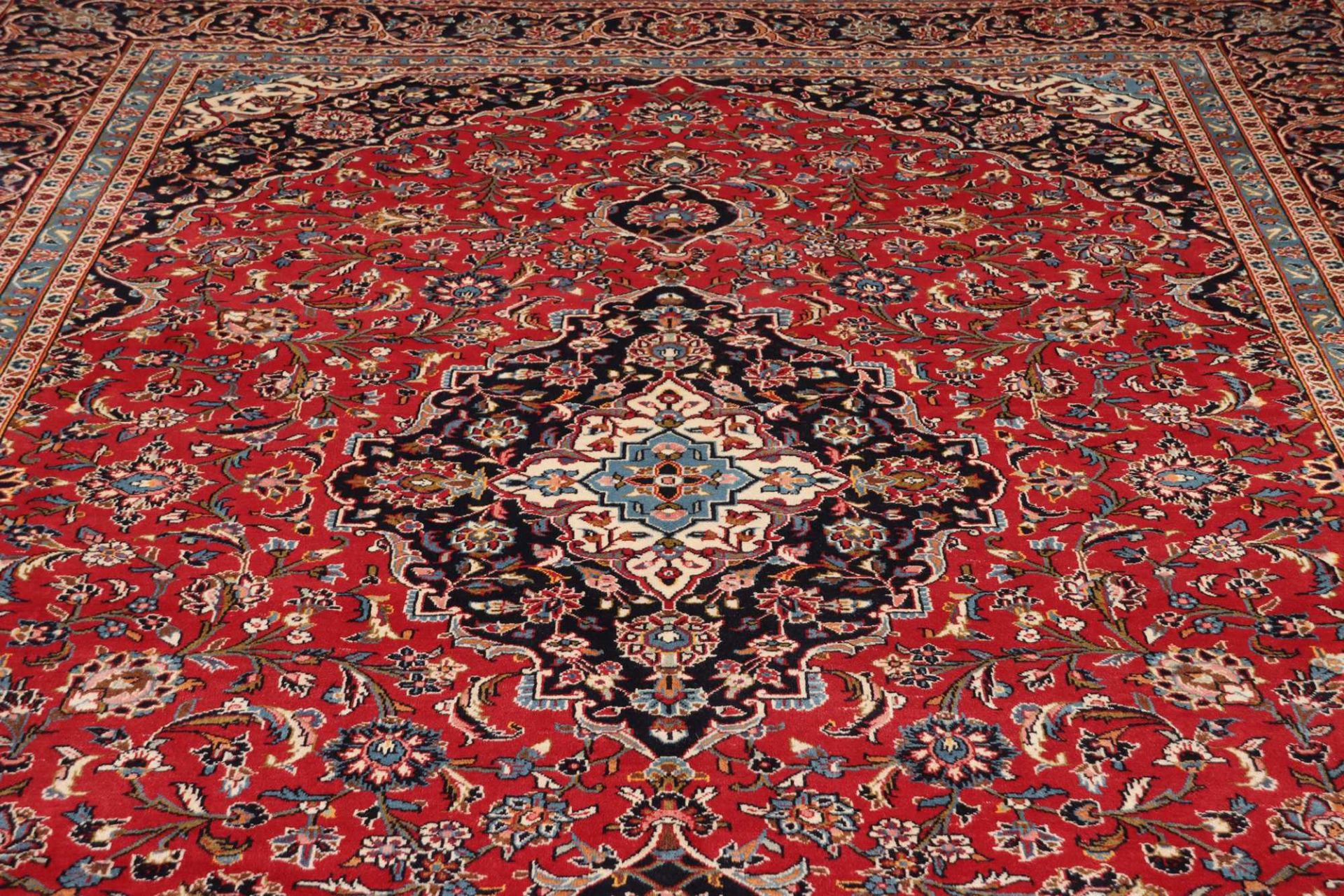 Handgeknüpfter Kashan Perserteppich, 294 × 404 cm, Wolle