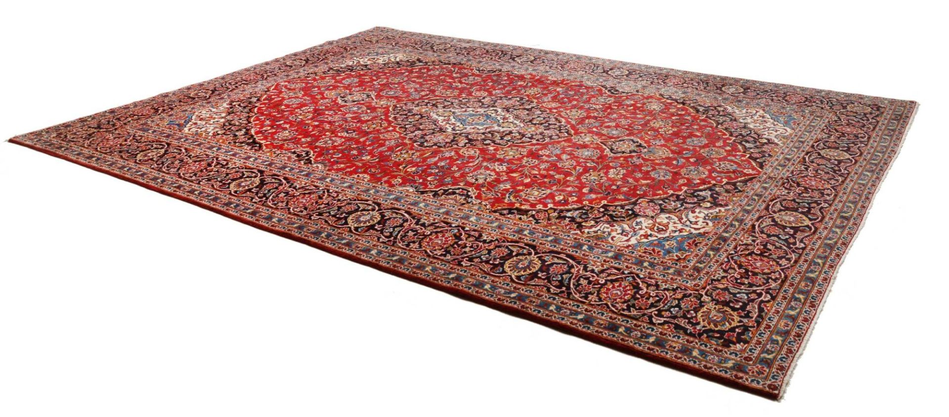 Handgeknüpfter Kashan Perserteppich 298 × 389 cm