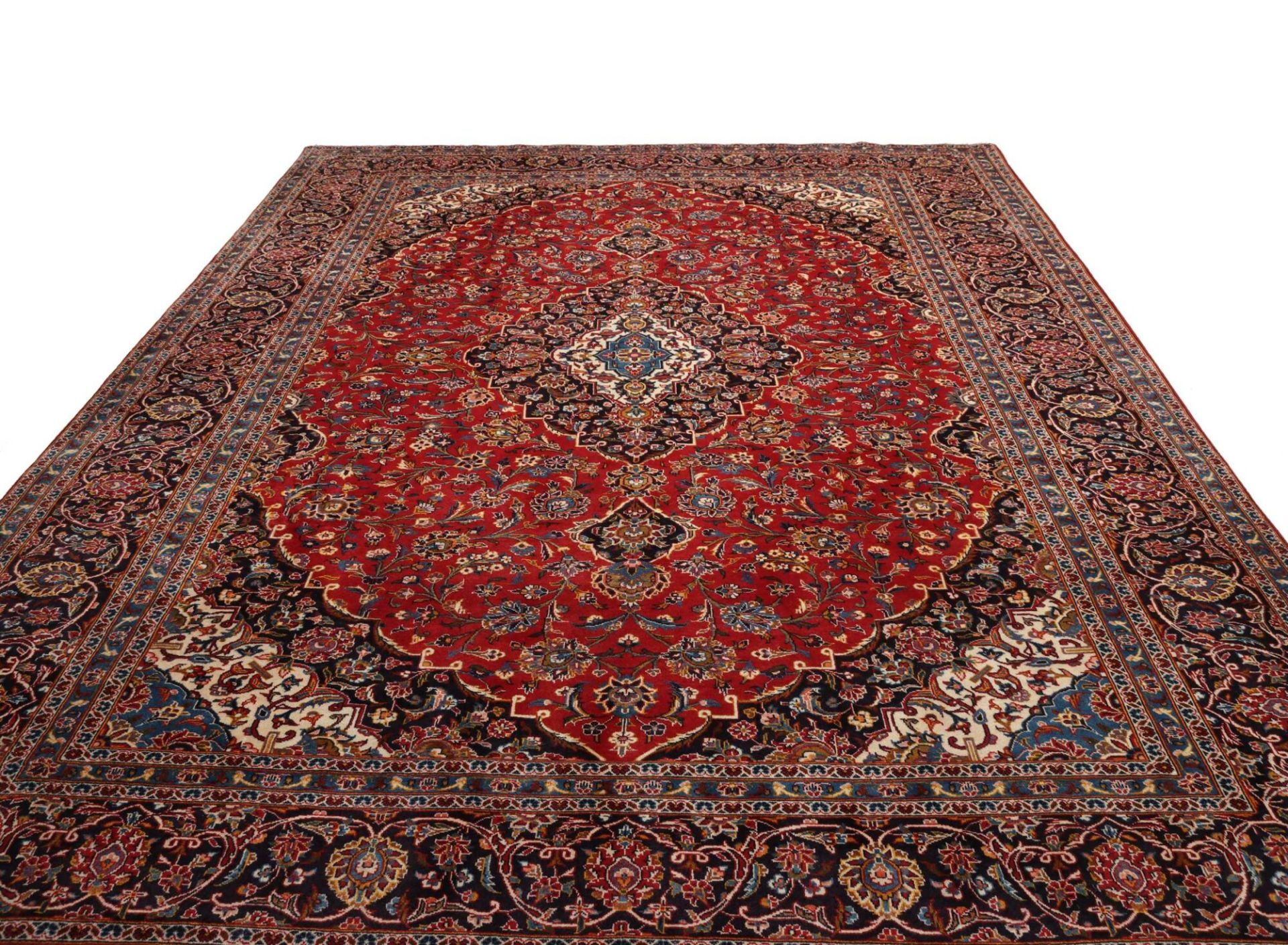 Handgeknüpfter Kashan Perserteppich 298 × 389 cm