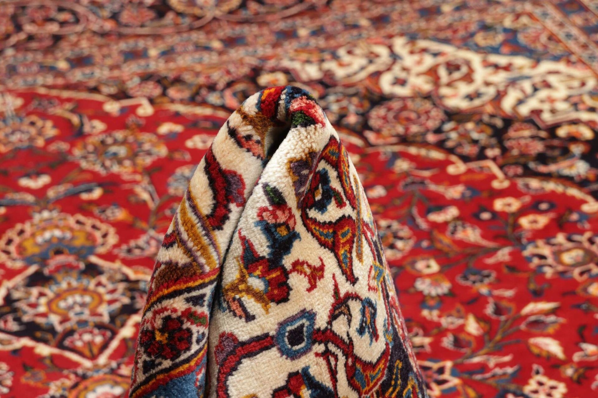 Handgeknüpfter Kashan Perserteppich 298 × 389 cm