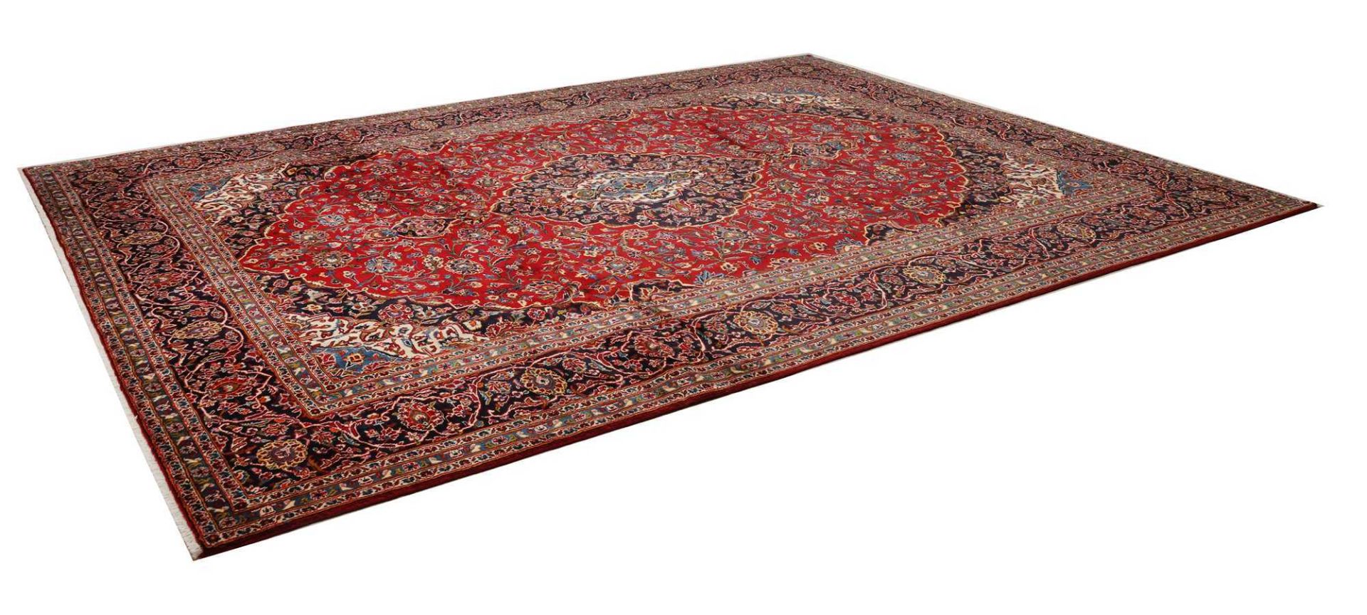 Kashan Perserteppich 311 × 399 cm aus Wolle, handgeknüpft