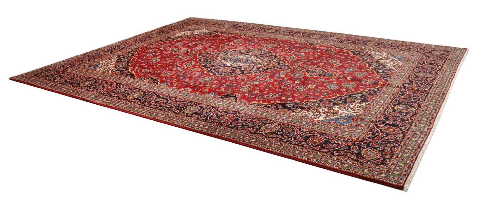 Kashan Perserteppich 311 × 399 cm aus Wolle, handgeknüpft