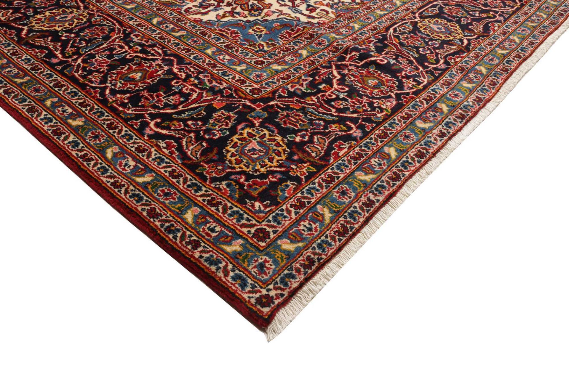 Kashan Perserteppich 311 × 399 cm aus Wolle, handgeknüpft