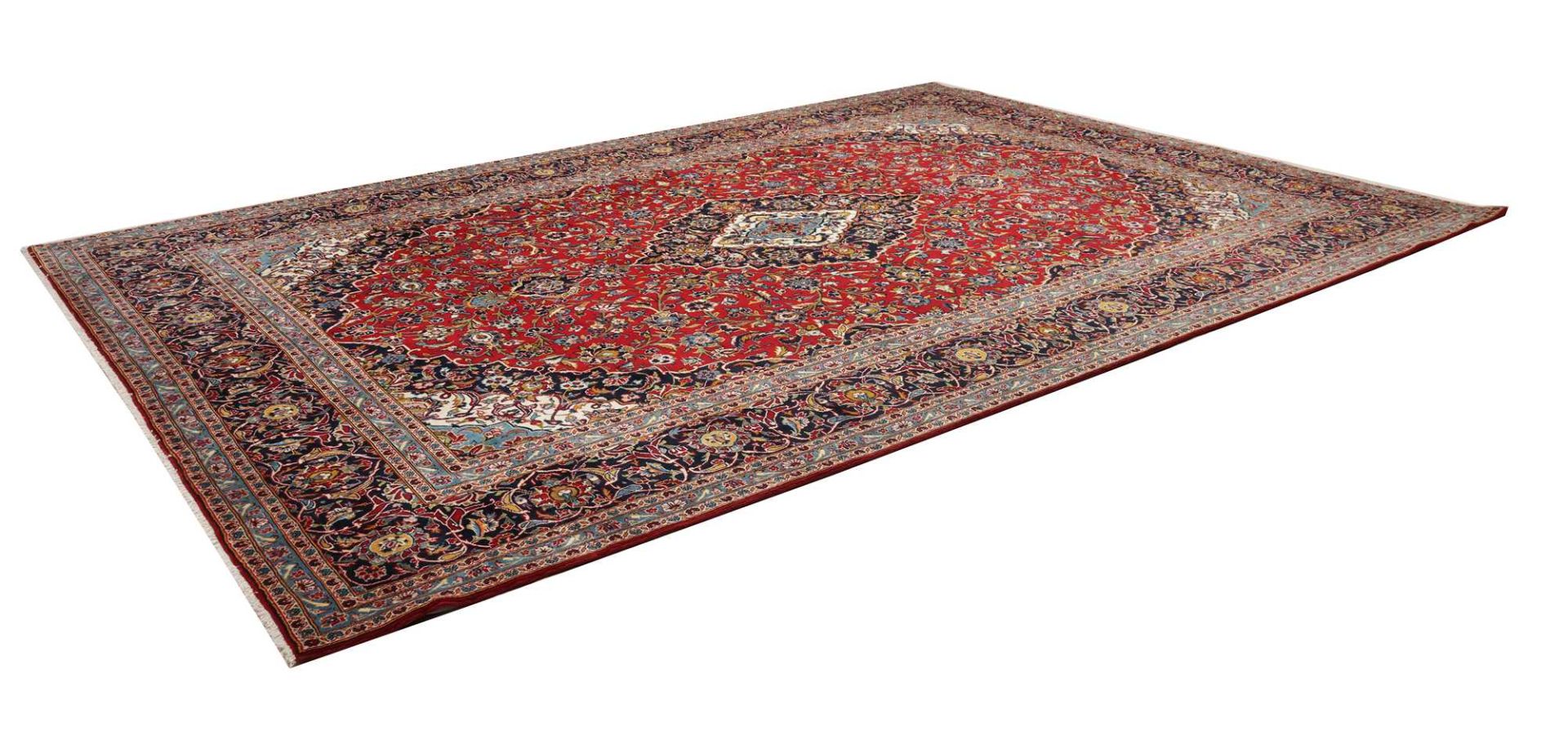 Kashan Perserteppich 301 × 422 cm aus Wolle, handgeknüpft
