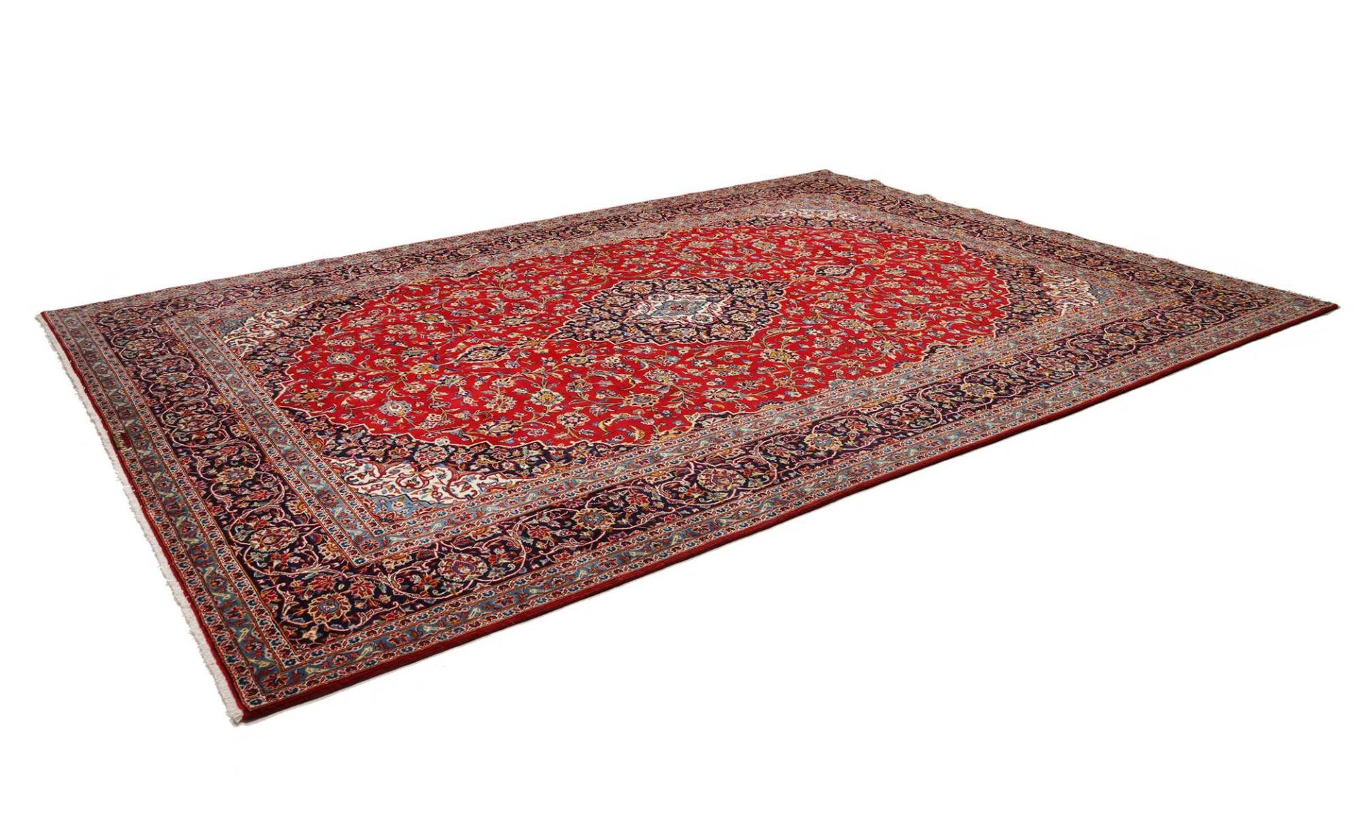 Handgeknüpfter Kashan Perserteppich, 301 × 399 cm, Wolle