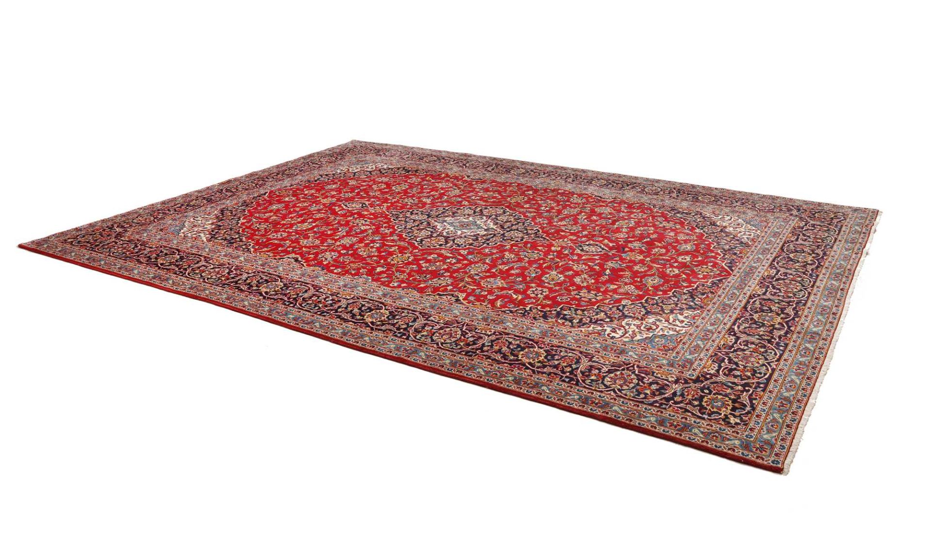 Handgeknüpfter Kashan Perserteppich, 301 × 399 cm, Wolle