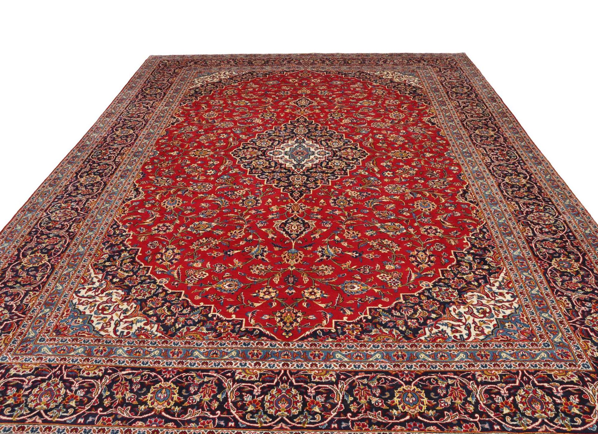 Handgeknüpfter Kashan Perserteppich, 301 × 399 cm, Wolle