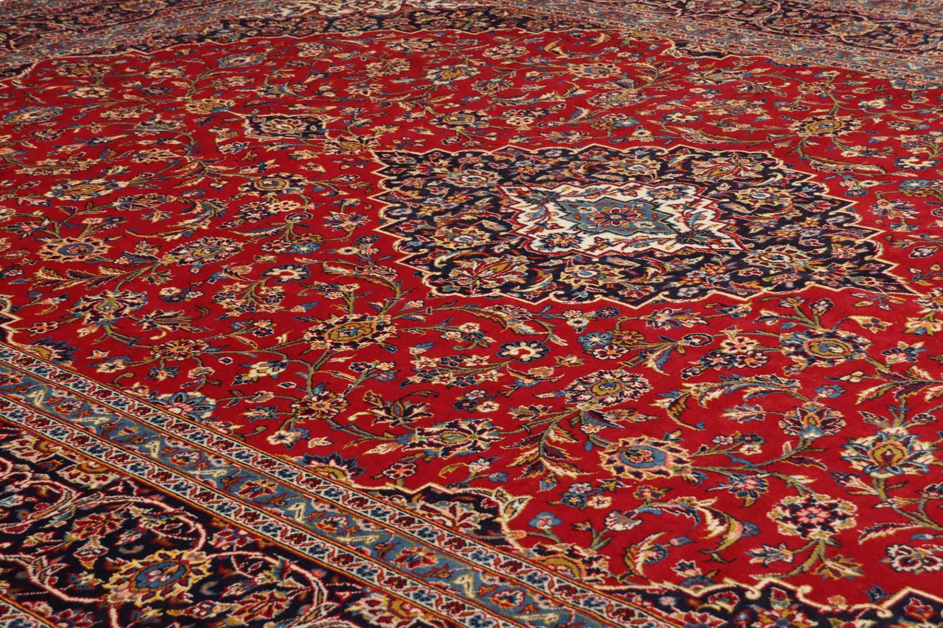 Handgeknüpfter Kashan Perserteppich, 301 × 399 cm, Wolle