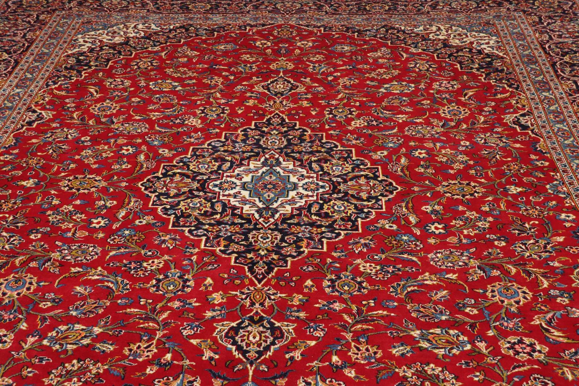 Handgeknüpfter Kashan Perserteppich, 301 × 399 cm, Wolle