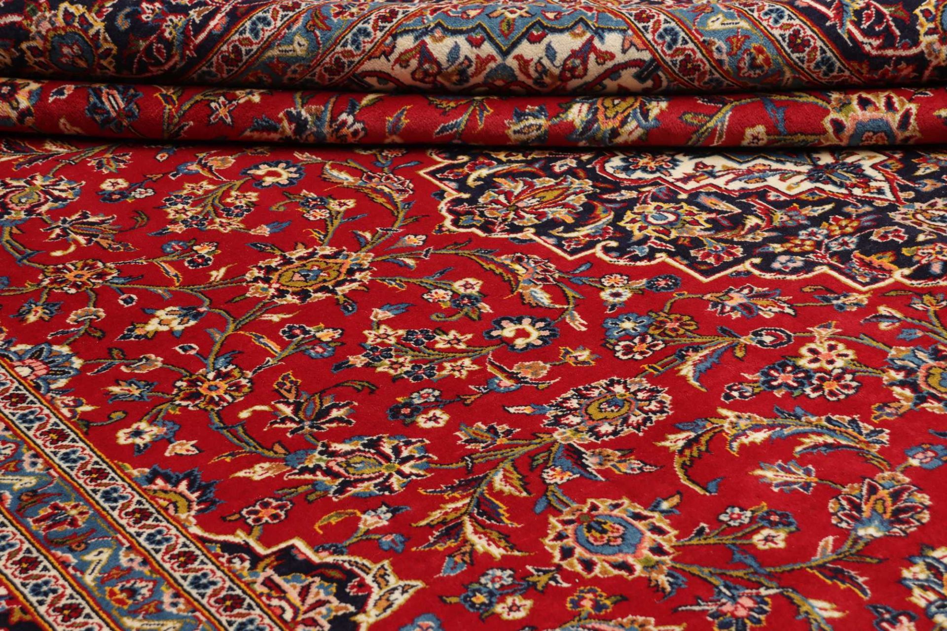 Handgeknüpfter Kashan Perserteppich, 301 × 399 cm, Wolle
