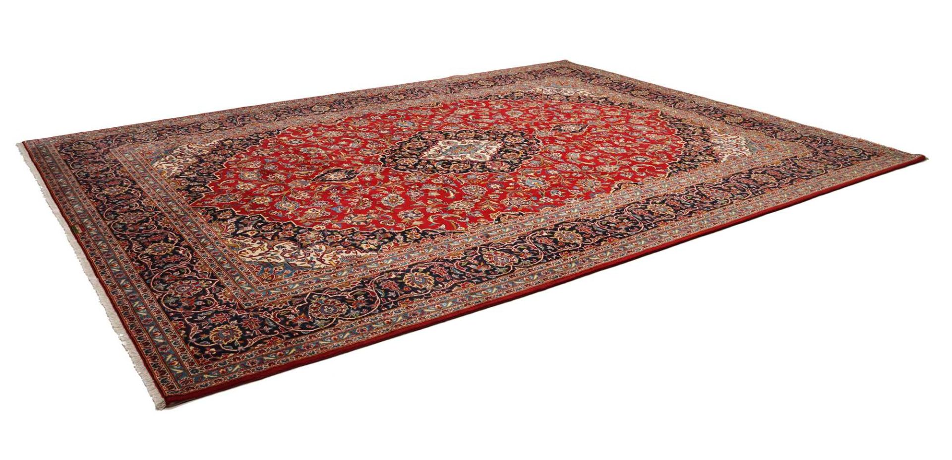 Kashan Perserteppich 301 × 393 cm aus Wolle, handgeknüpft