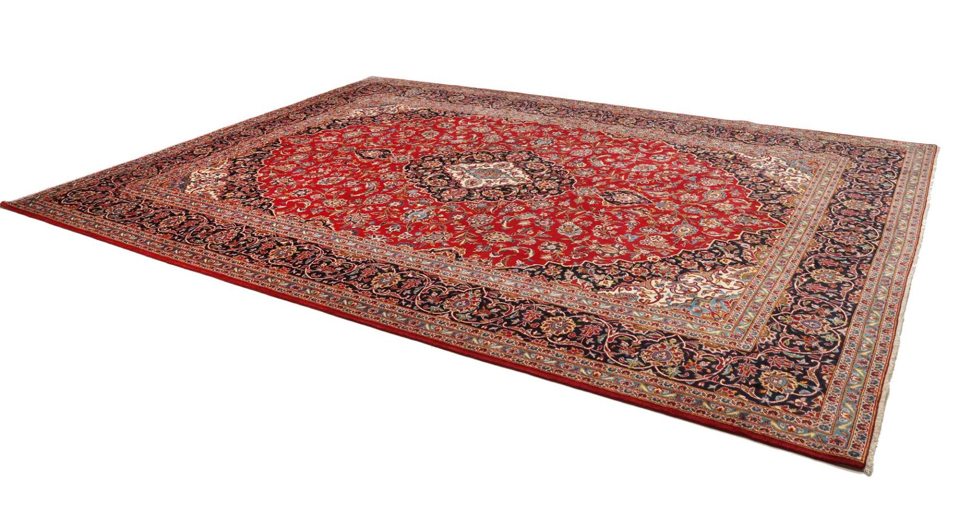 Kashan Perserteppich 301 × 393 cm aus Wolle, handgeknüpft