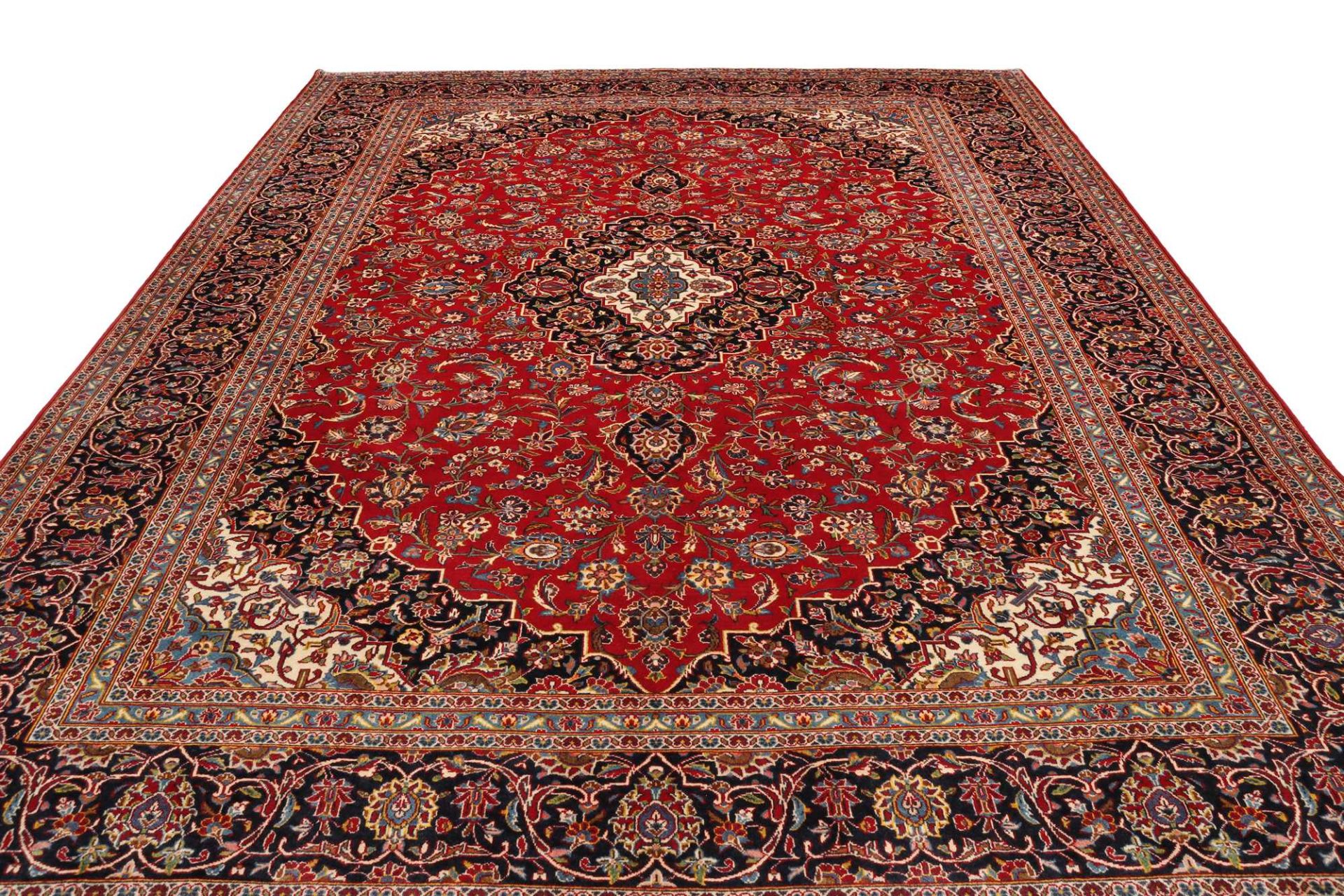 Kashan Perserteppich 301 × 393 cm aus Wolle, handgeknüpft