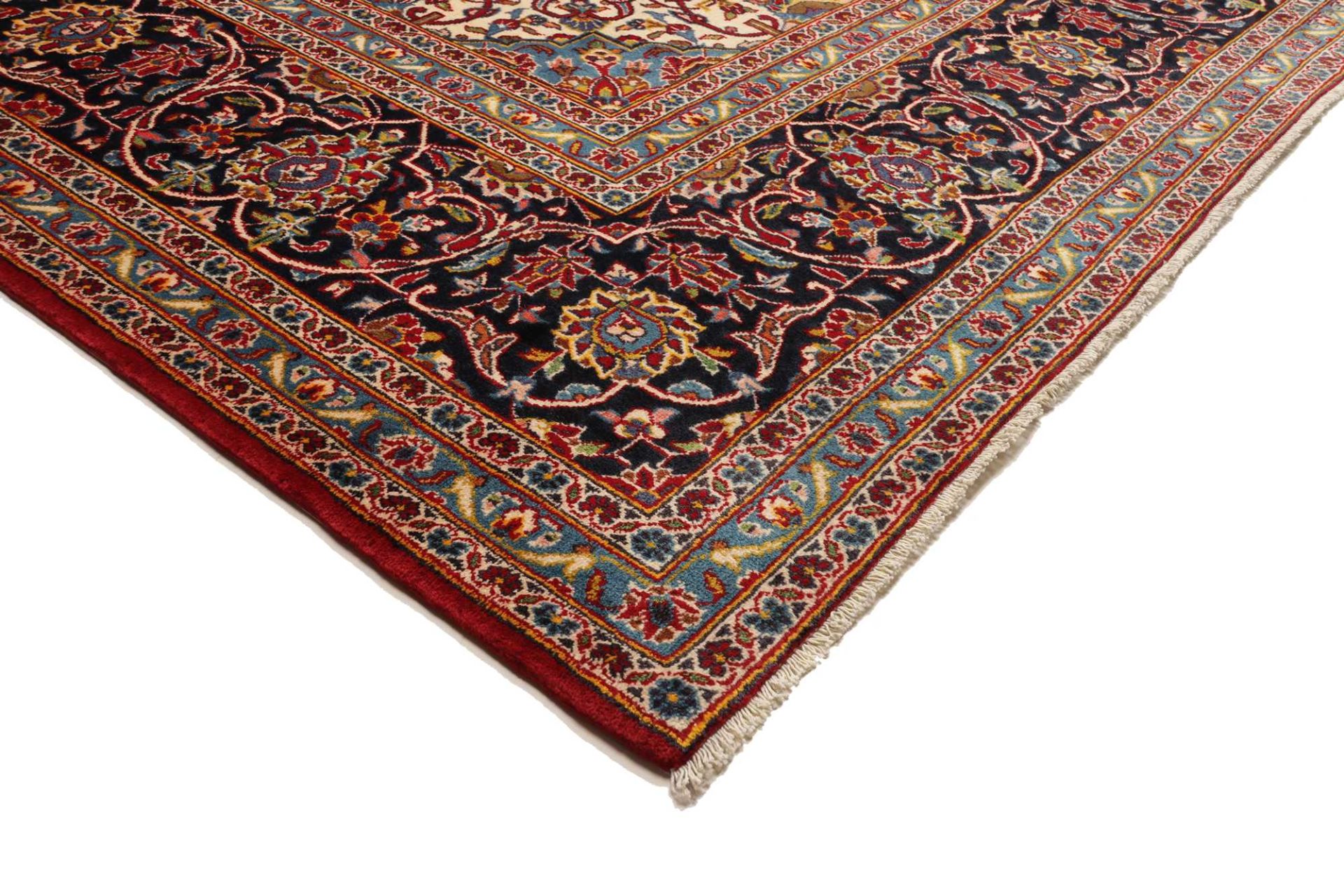 Kashan Perserteppich 301 × 393 cm aus Wolle, handgeknüpft