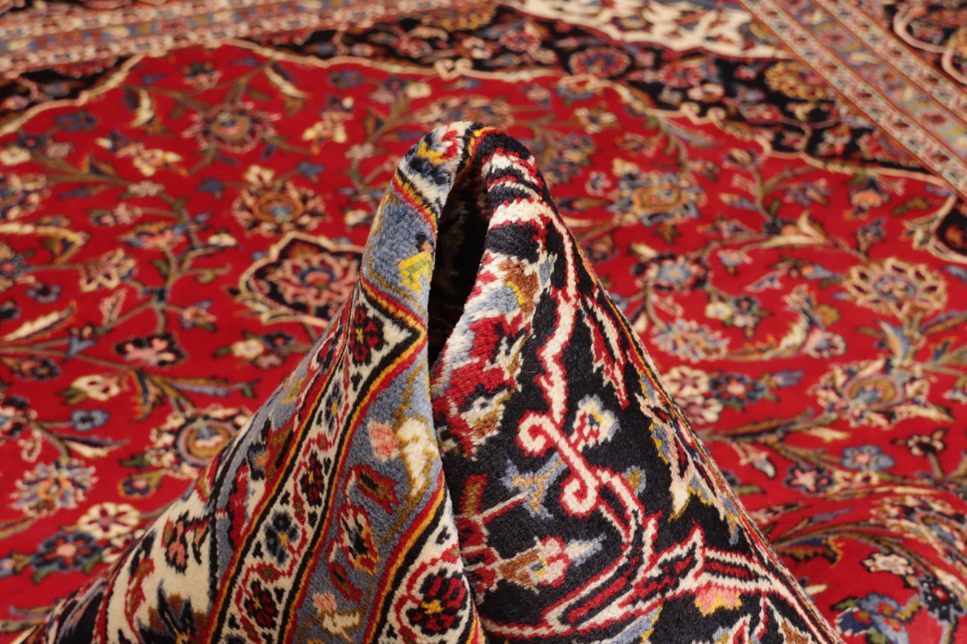 Kashan Perserteppich 301 × 393 cm aus Wolle, handgeknüpft