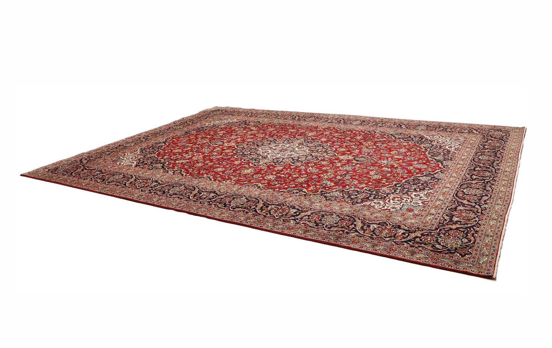 Handgeknüpfter Kashan Perserteppich, 307 × 426 cm, Wolle