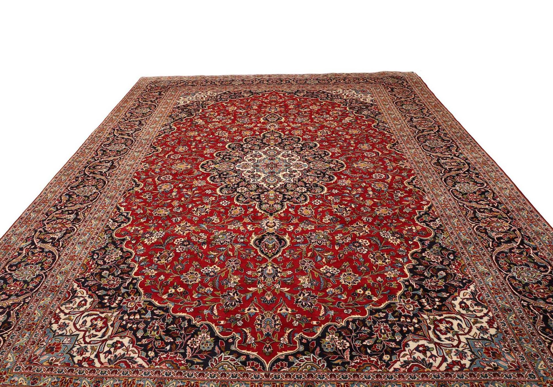 Handgeknüpfter Kashan Perserteppich, 307 × 426 cm, Wolle