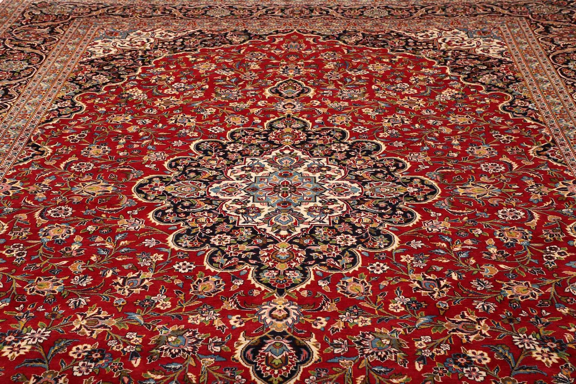 Handgeknüpfter Kashan Perserteppich, 307 × 426 cm, Wolle