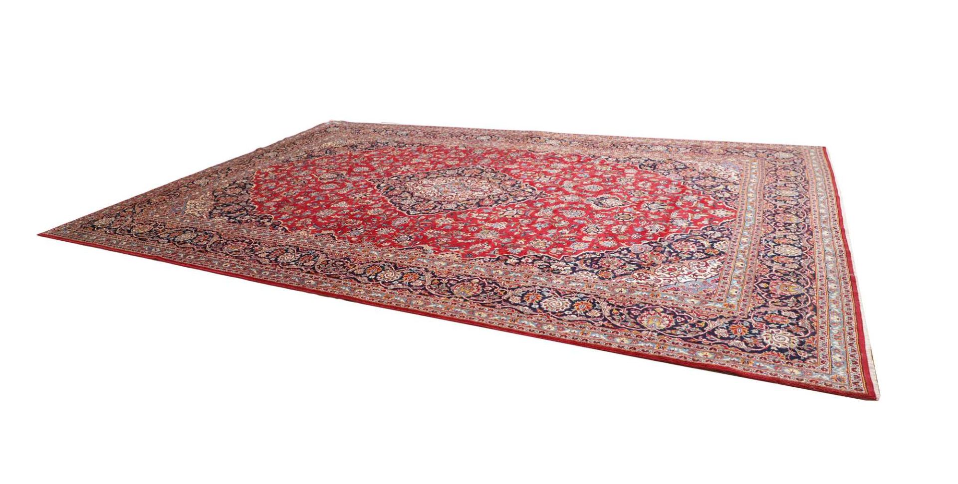 Handgeknüpfter Kashan Perserteppich, 304 × 439 cm, Wolle