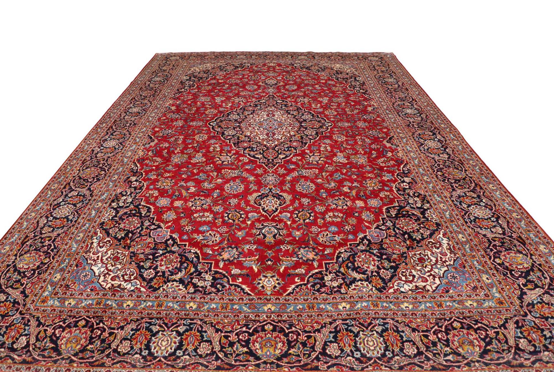 Handgeknüpfter Kashan Perserteppich, 304 × 439 cm, Wolle