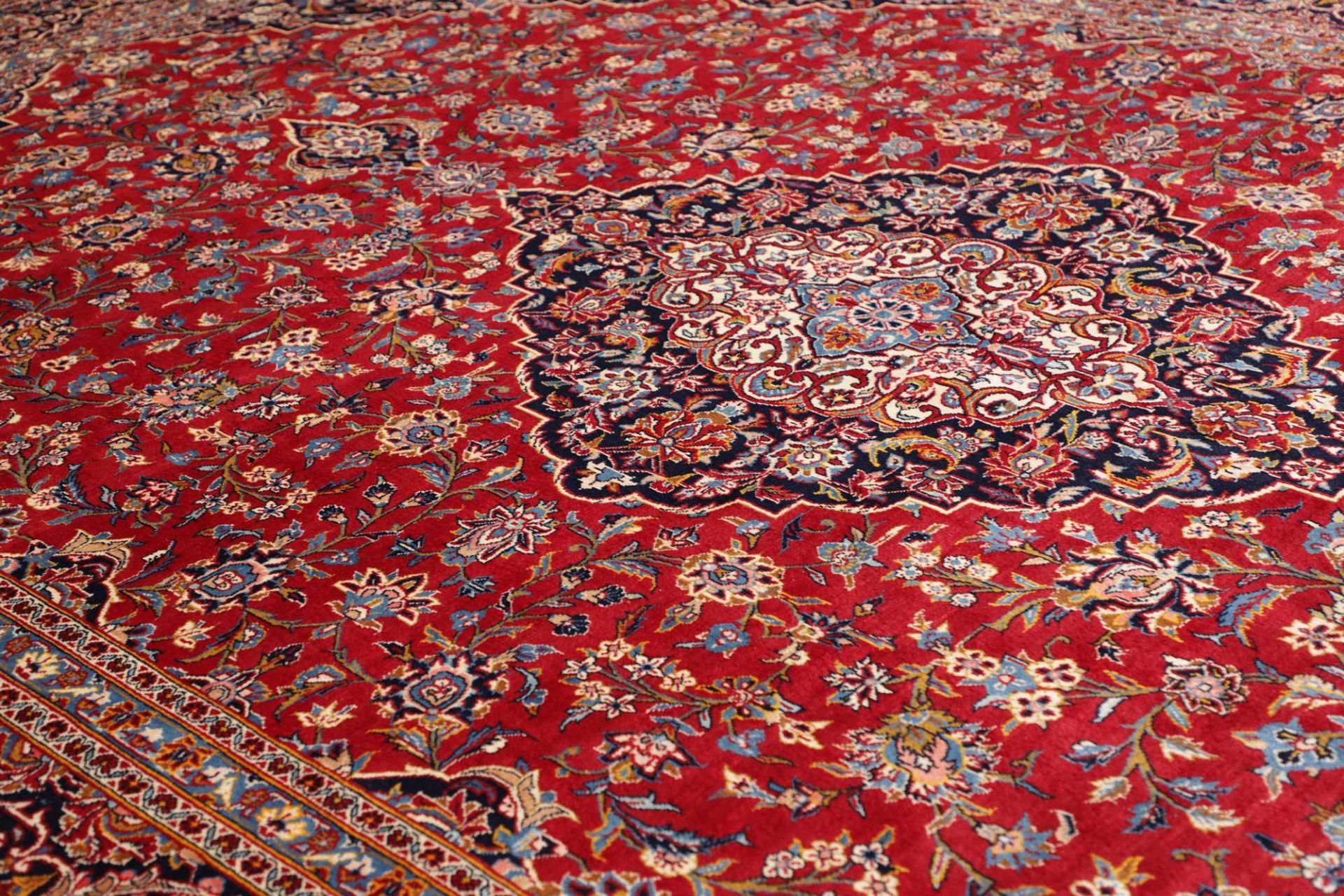 Handgeknüpfter Kashan Perserteppich, 304 × 439 cm, Wolle