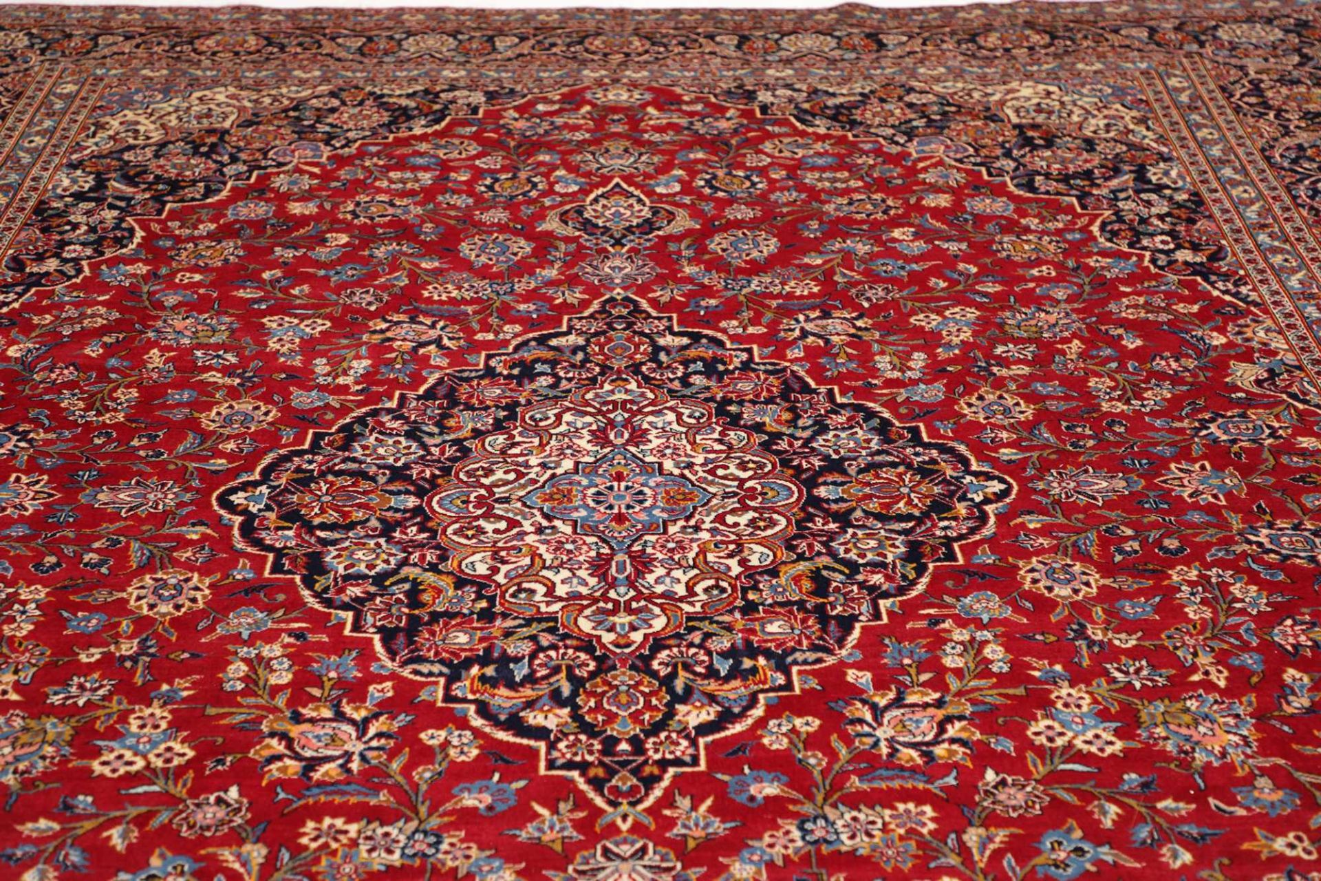 Handgeknüpfter Kashan Perserteppich, 304 × 439 cm, Wolle