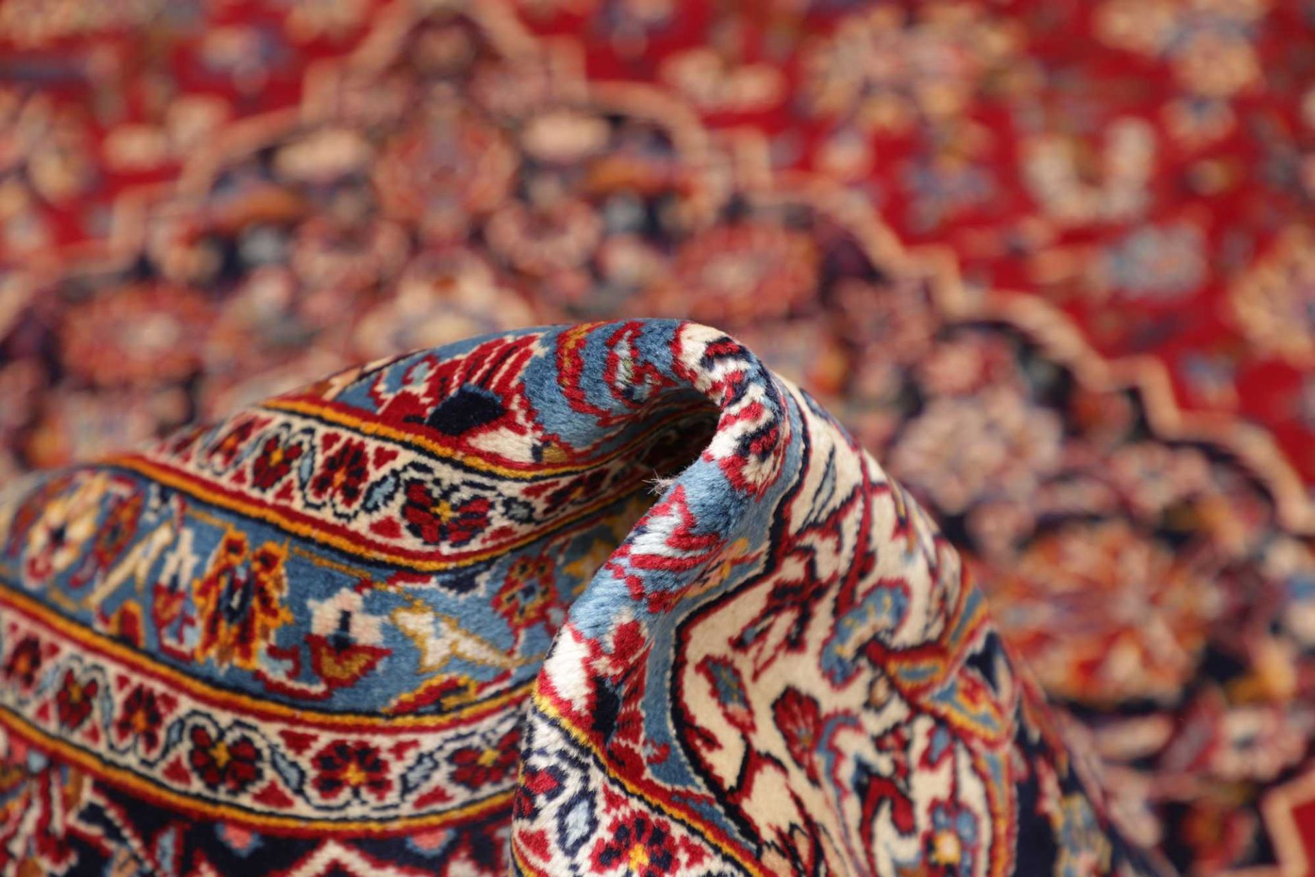 Handgeknüpfter Kashan Perserteppich, 304 × 439 cm, Wolle