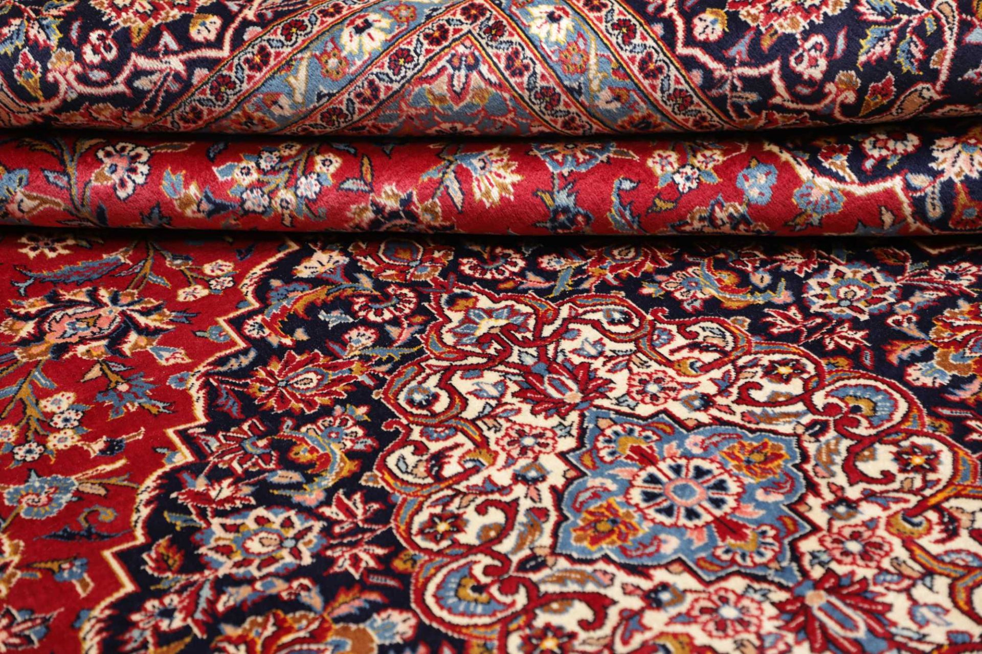 Handgeknüpfter Kashan Perserteppich, 304 × 439 cm, Wolle