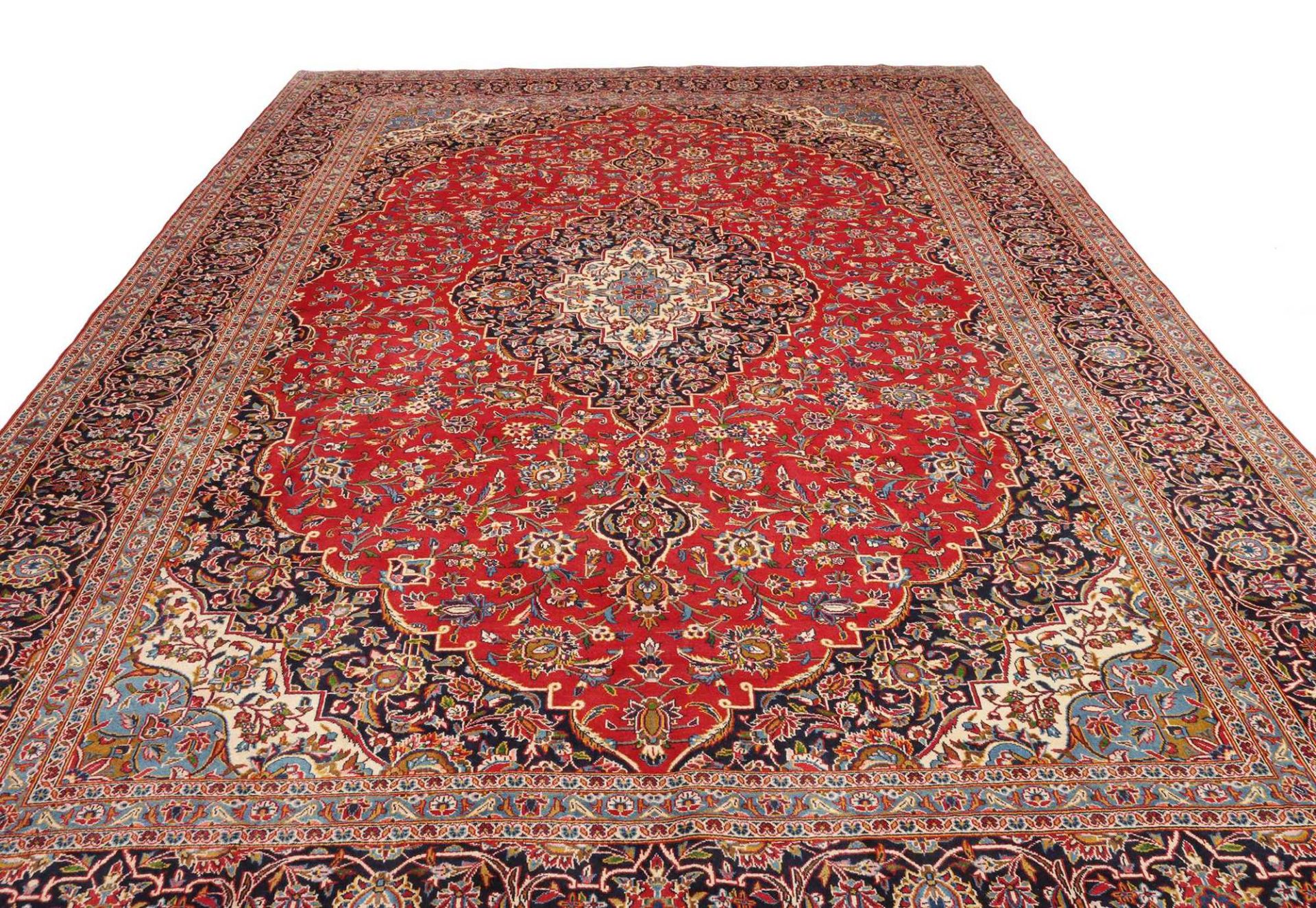 Handgeknüpfter Kashan Perserteppich, 306 × 429 cm, Wolle